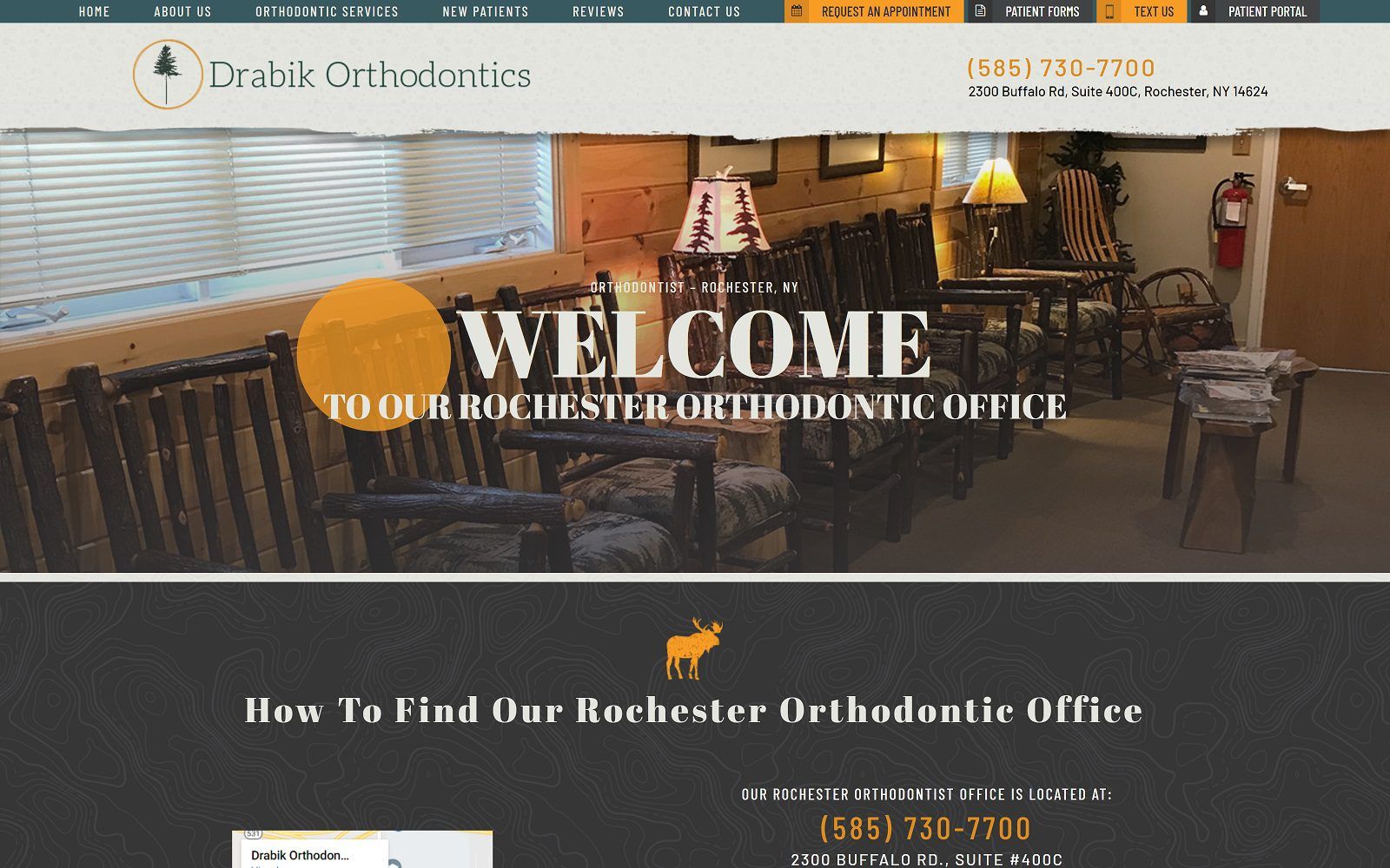 The screenshot of drabik orthodontics website