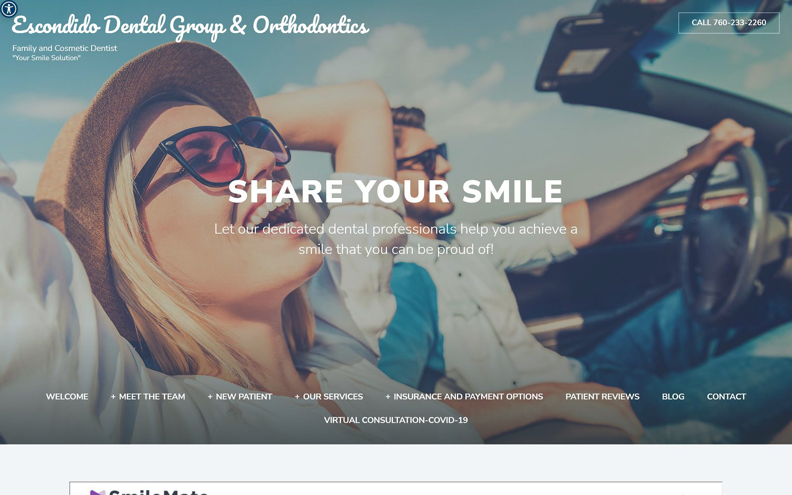 The screenshot of escondido dental group and orthodontics escondidodentalgroup. Net website