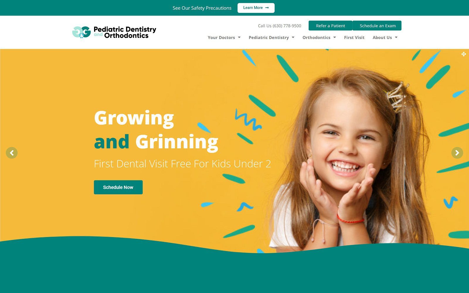 The screenshot g&g pediatric dentistry and orthodontics website