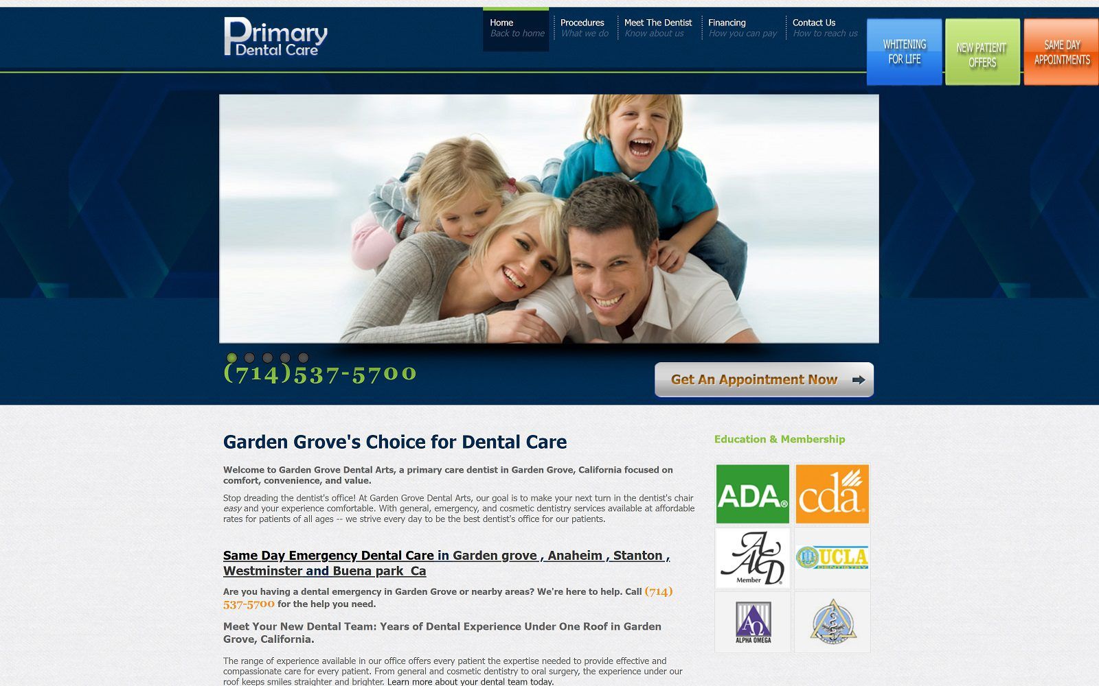 The screenshot of orange county dentist , garden grove dentist , marianna ibrahim dds website