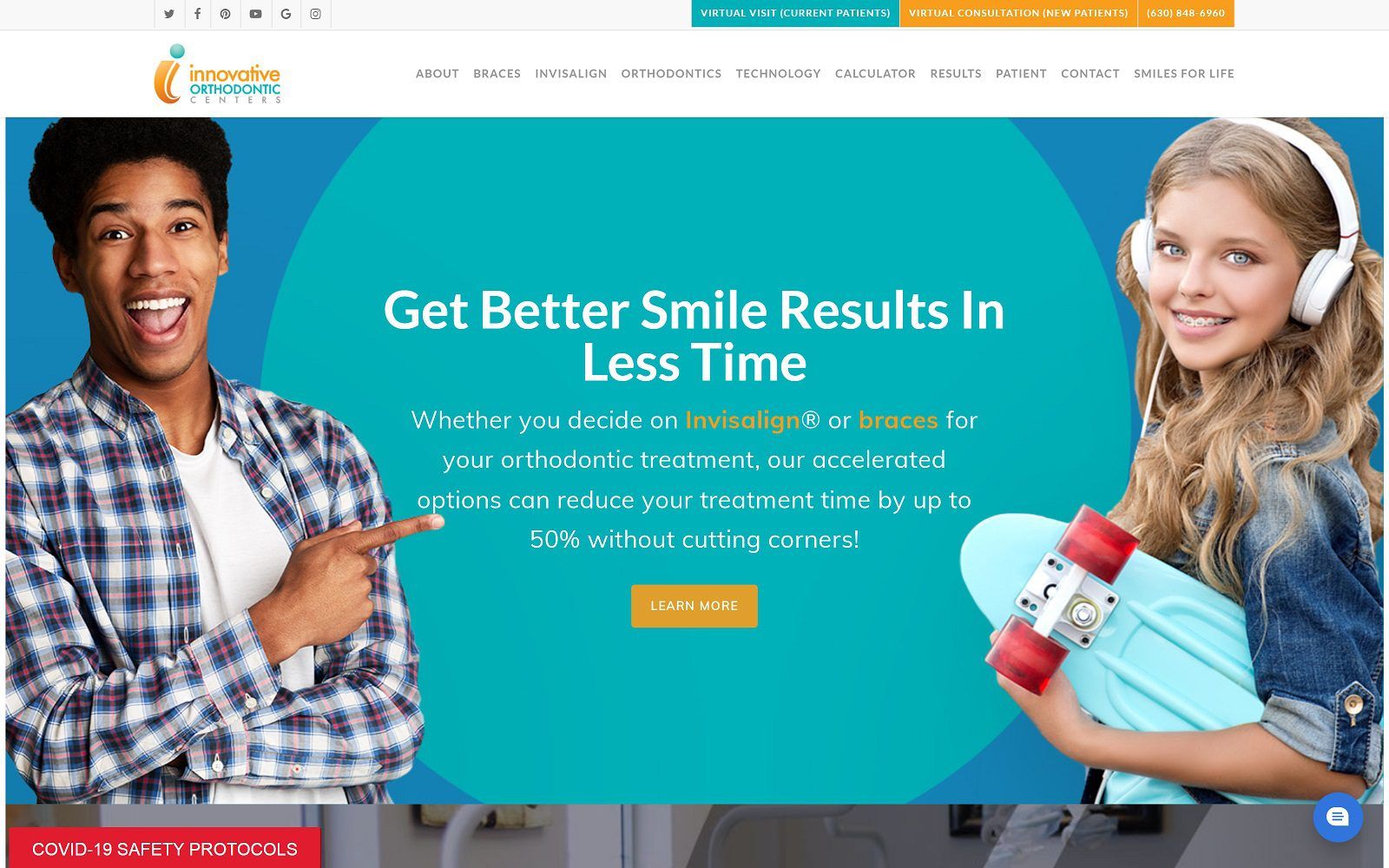 The screenshot of innovative orthodontic centers shorewood website