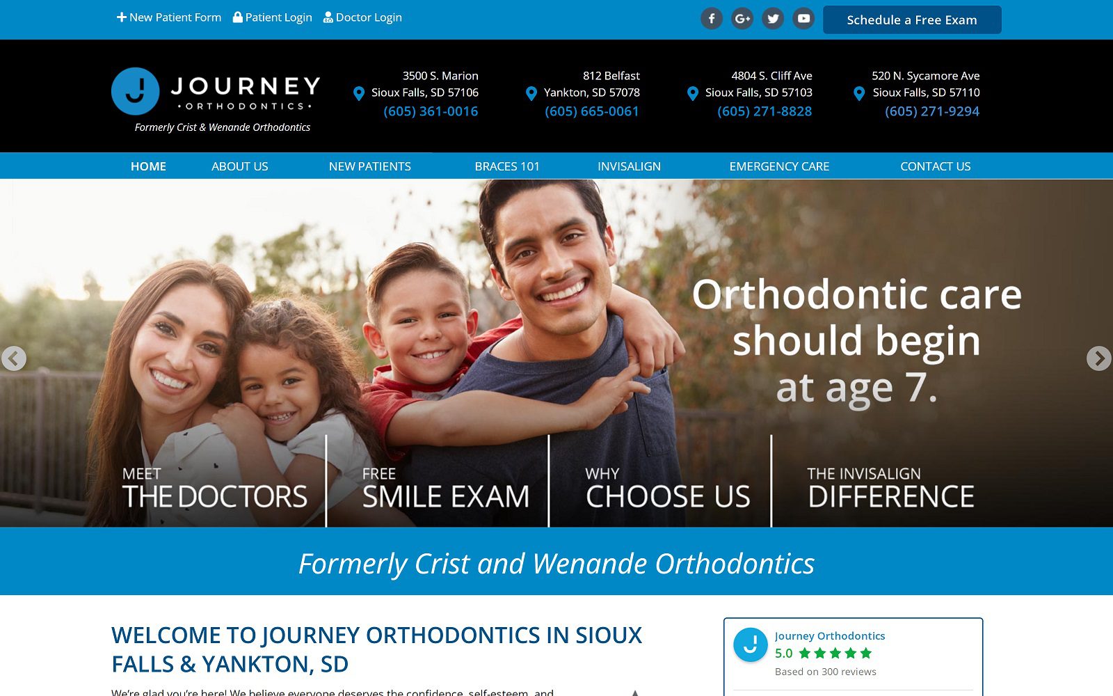 The screenshot of journey orthodontics website