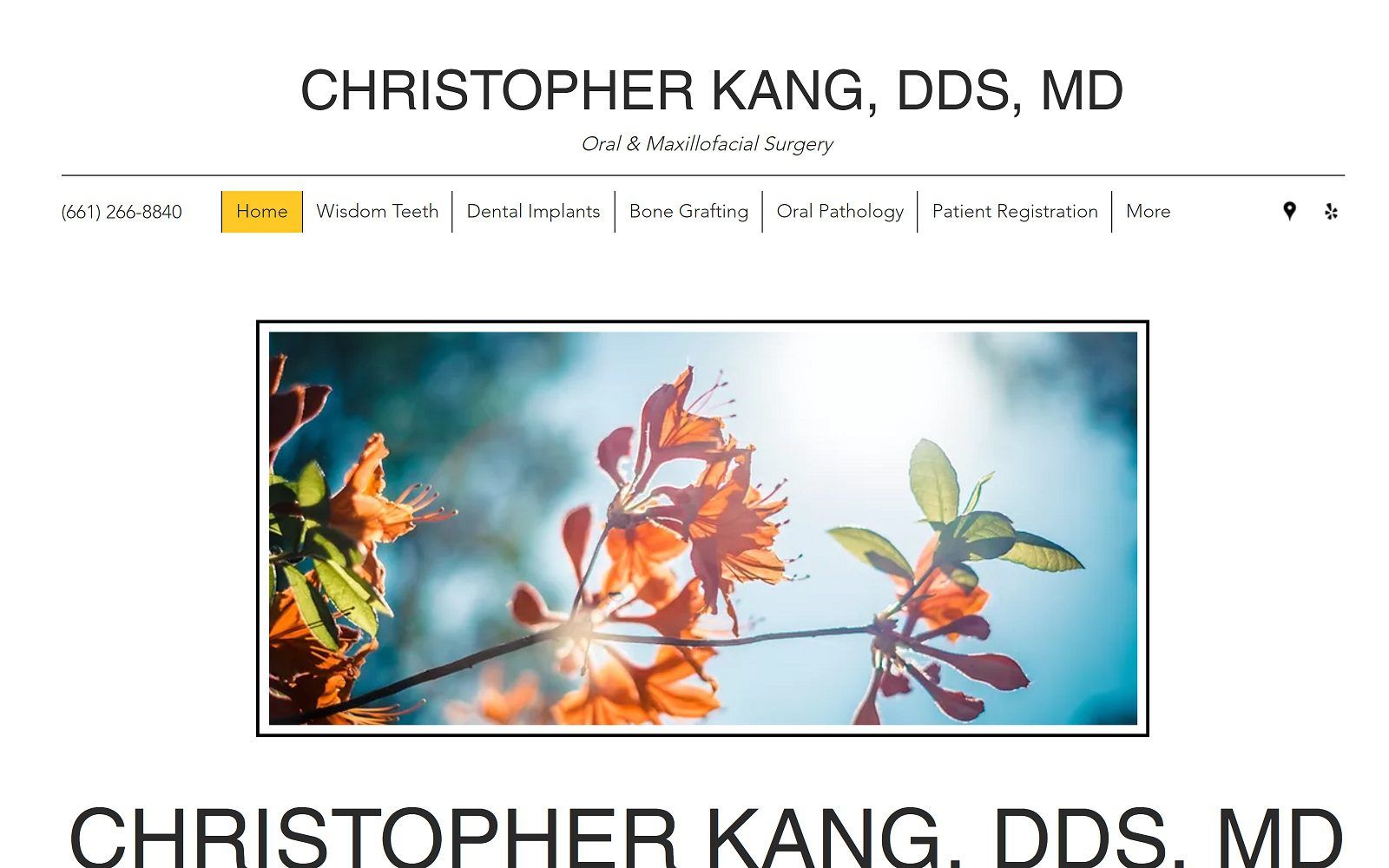 The screenshot of dr. Christopher kang kangoms. Com website