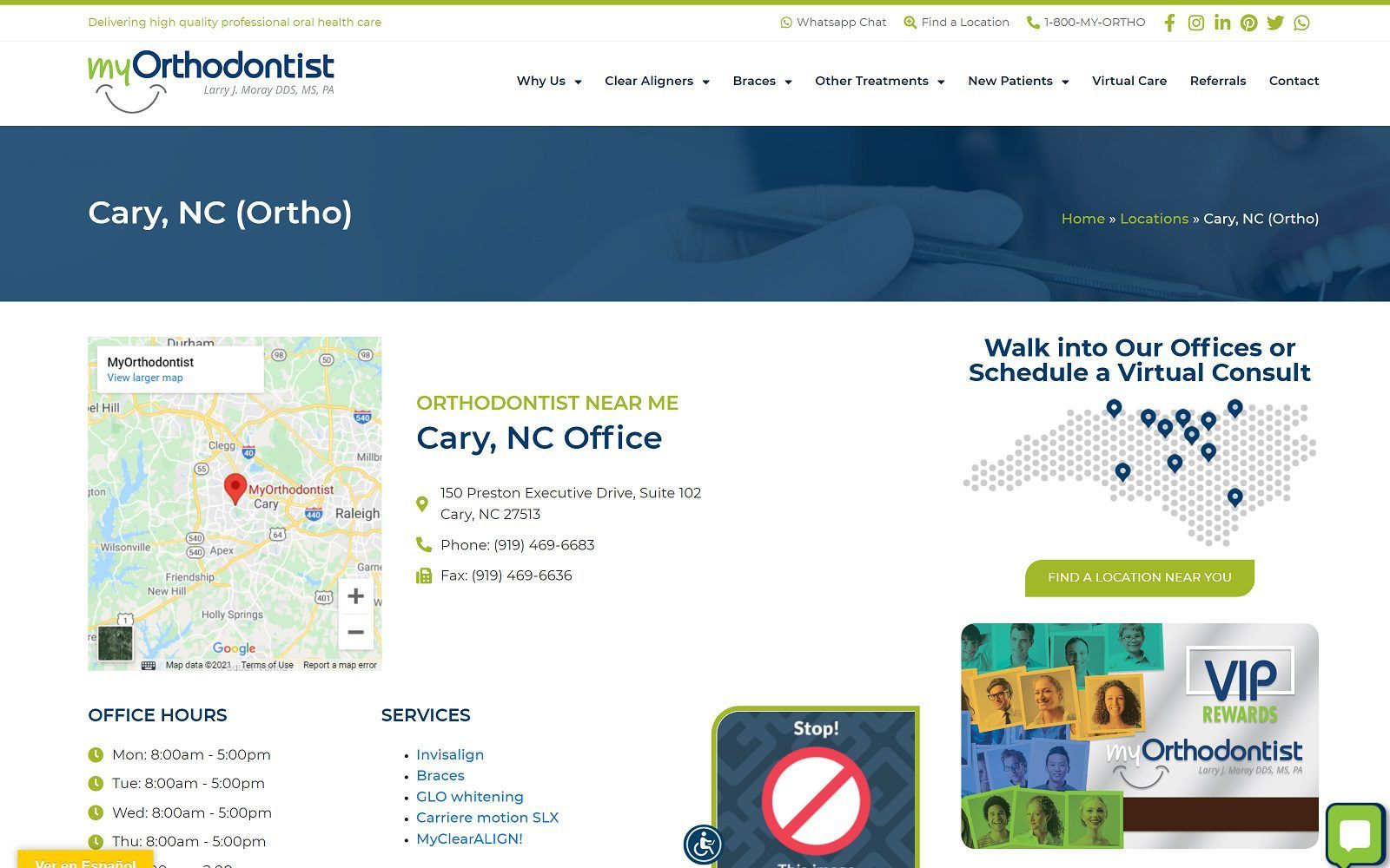 The screenshot of myorthodontist website