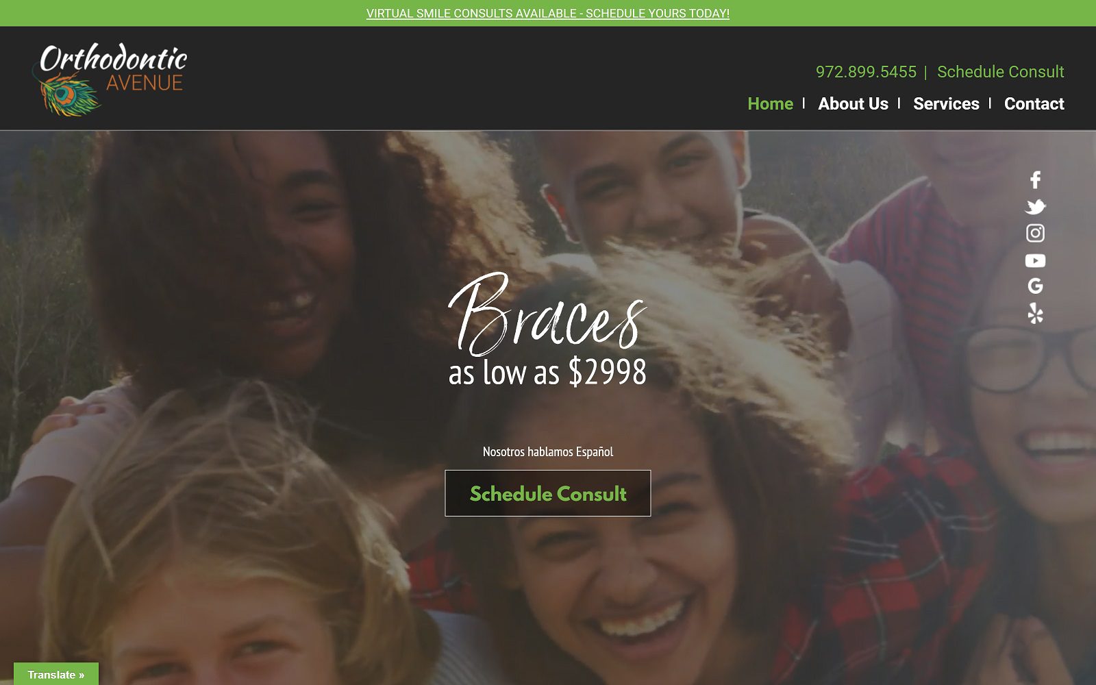 The screenshot of orthodontic avenue website