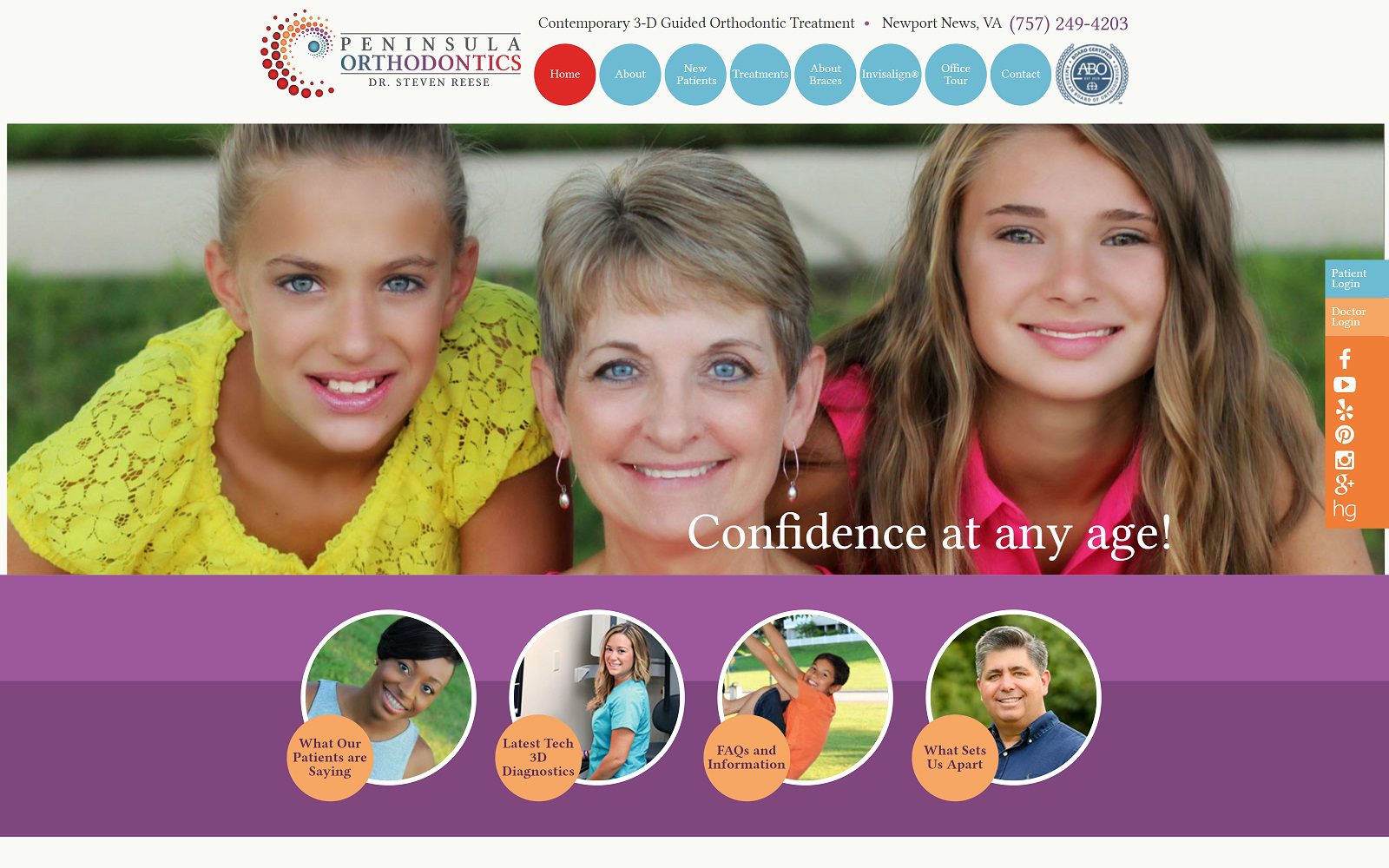 The screenshot of peninsula orthodontics: steven reese dds, msd website