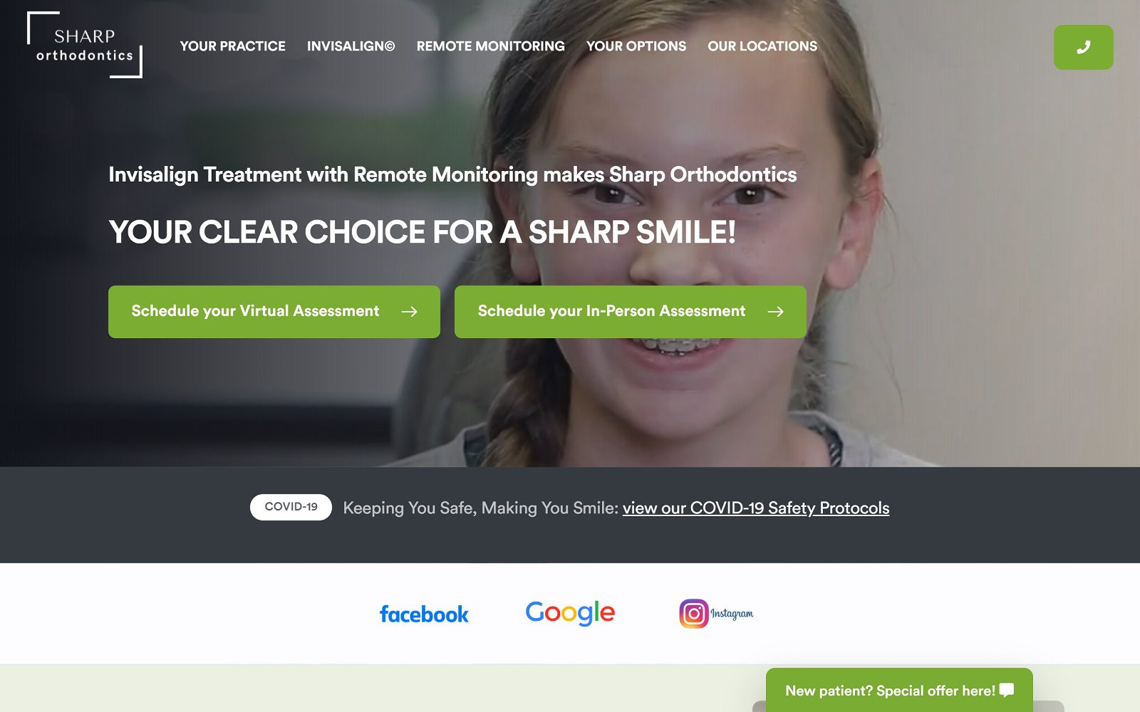 The screenshot of sharp orthodontics: frank a. Sharp dds, ms, pc sharporthodontics. Com website