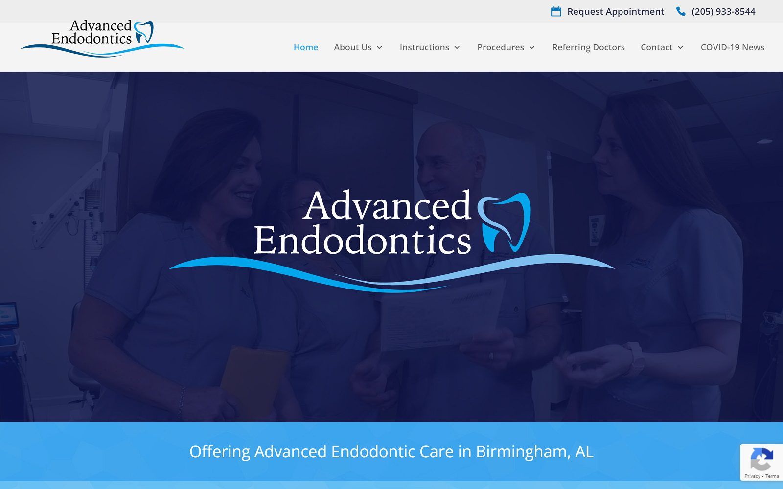 The screenshot of advanced endodontics smithrootcanal. Com website