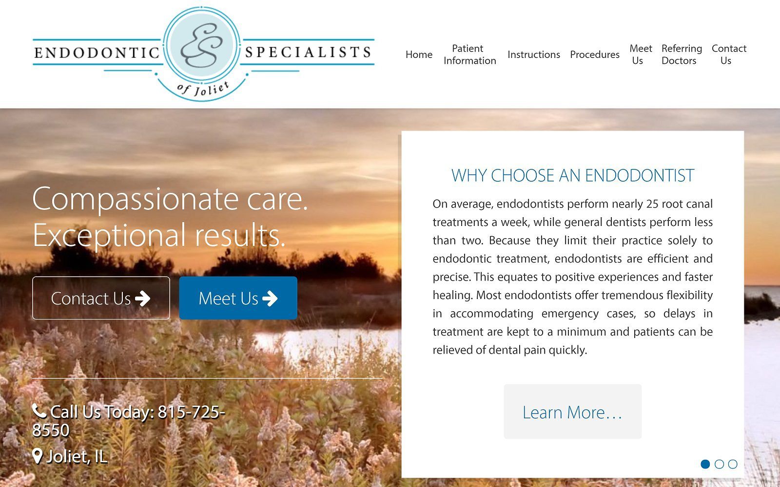 The screenshot of steven c logan, dds, endodontist website