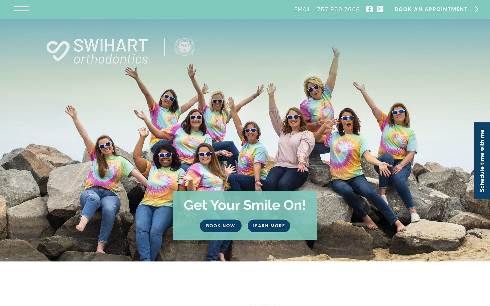 The screenshot of dr. Corrie swihart swihart orthodontics website