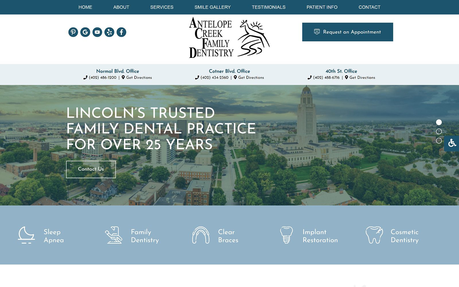 The Screenshot of Antelope Creek Family Dentistry Website