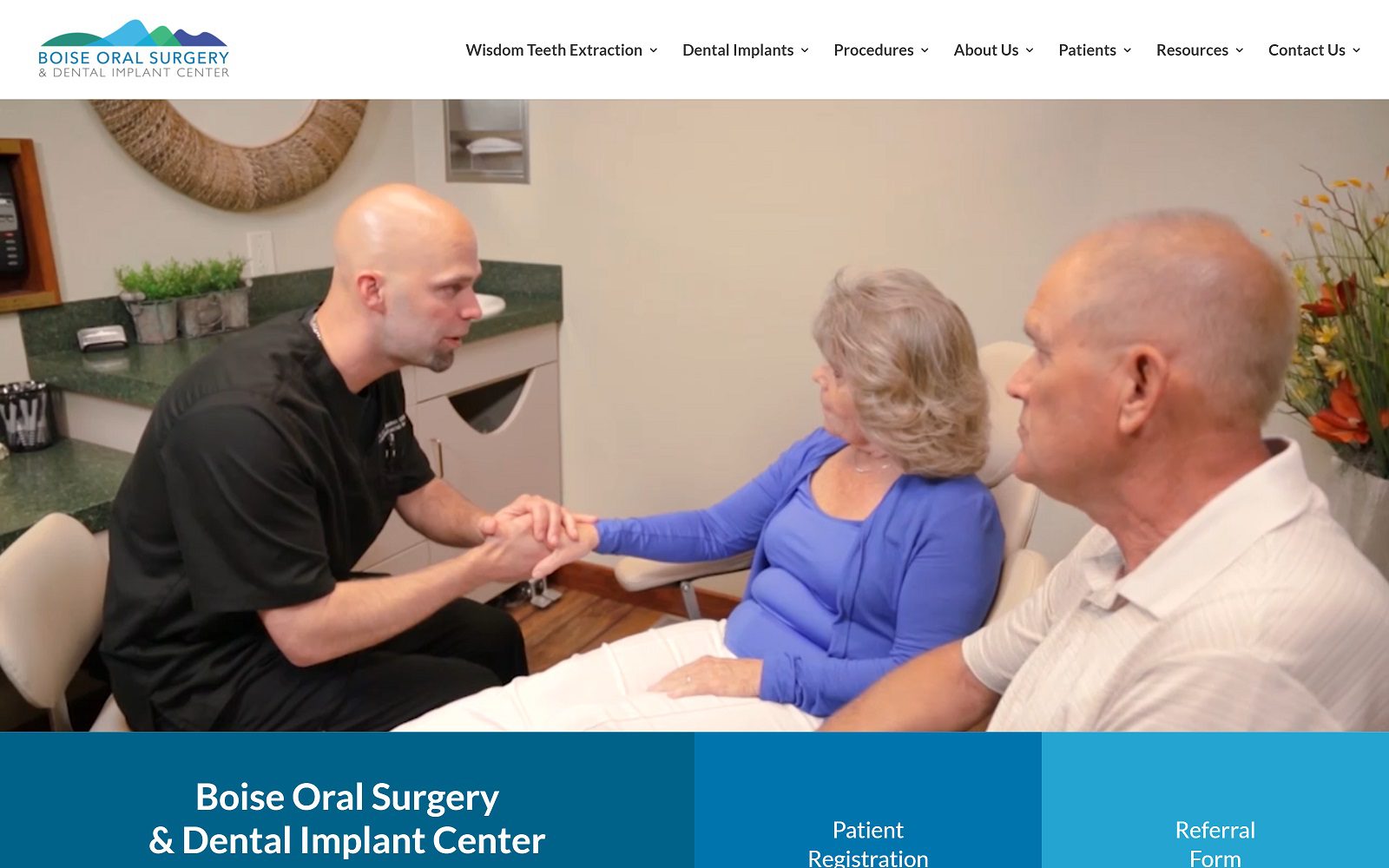 The screenshot of boise oral surgery & dental implant center website