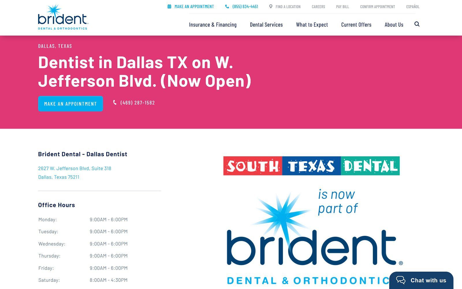 The screenshot of brident dental & orthodontics website