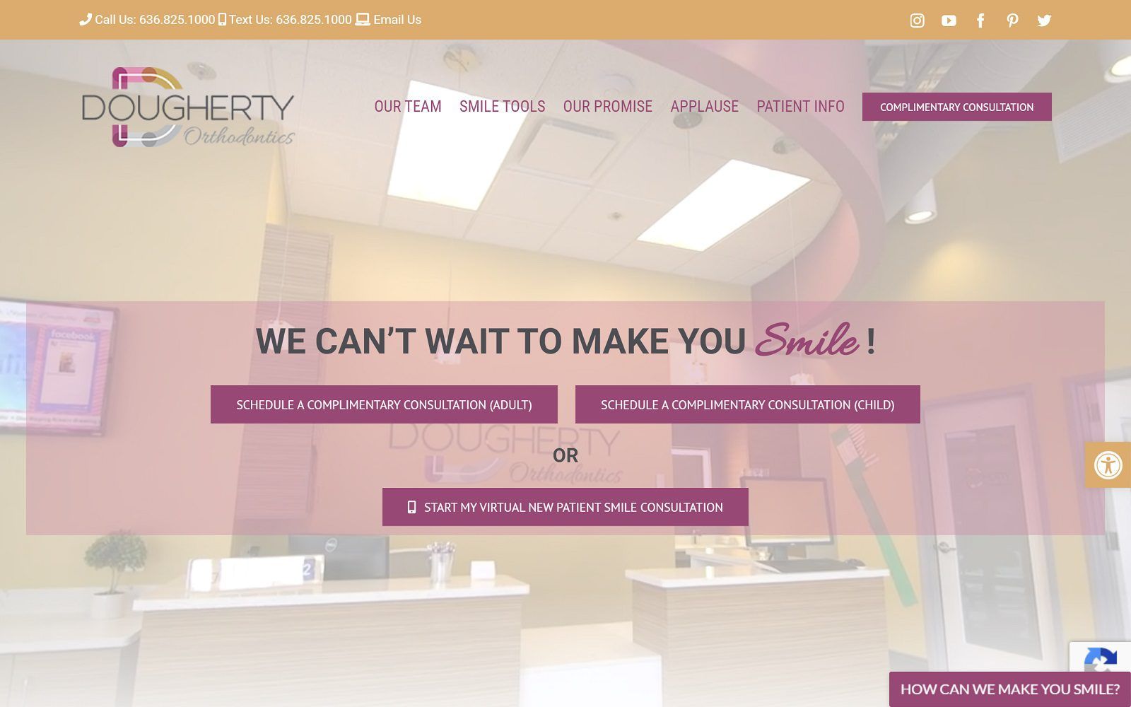 The screenshot of dougherty orthodontics dr. Stefanie dougherty website