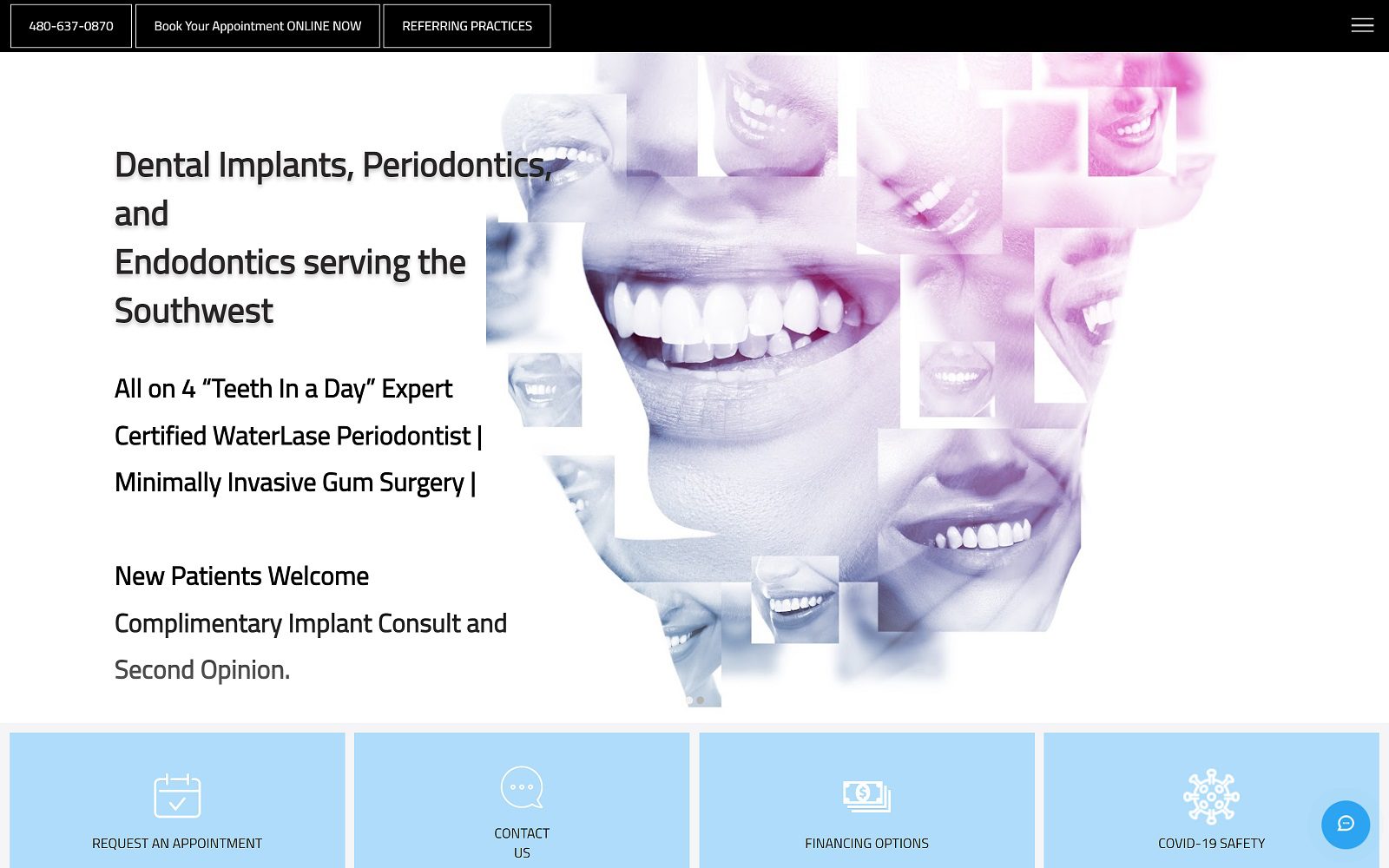 The screenshot of implants & periodontal arts - endo arts dr chandan walia website