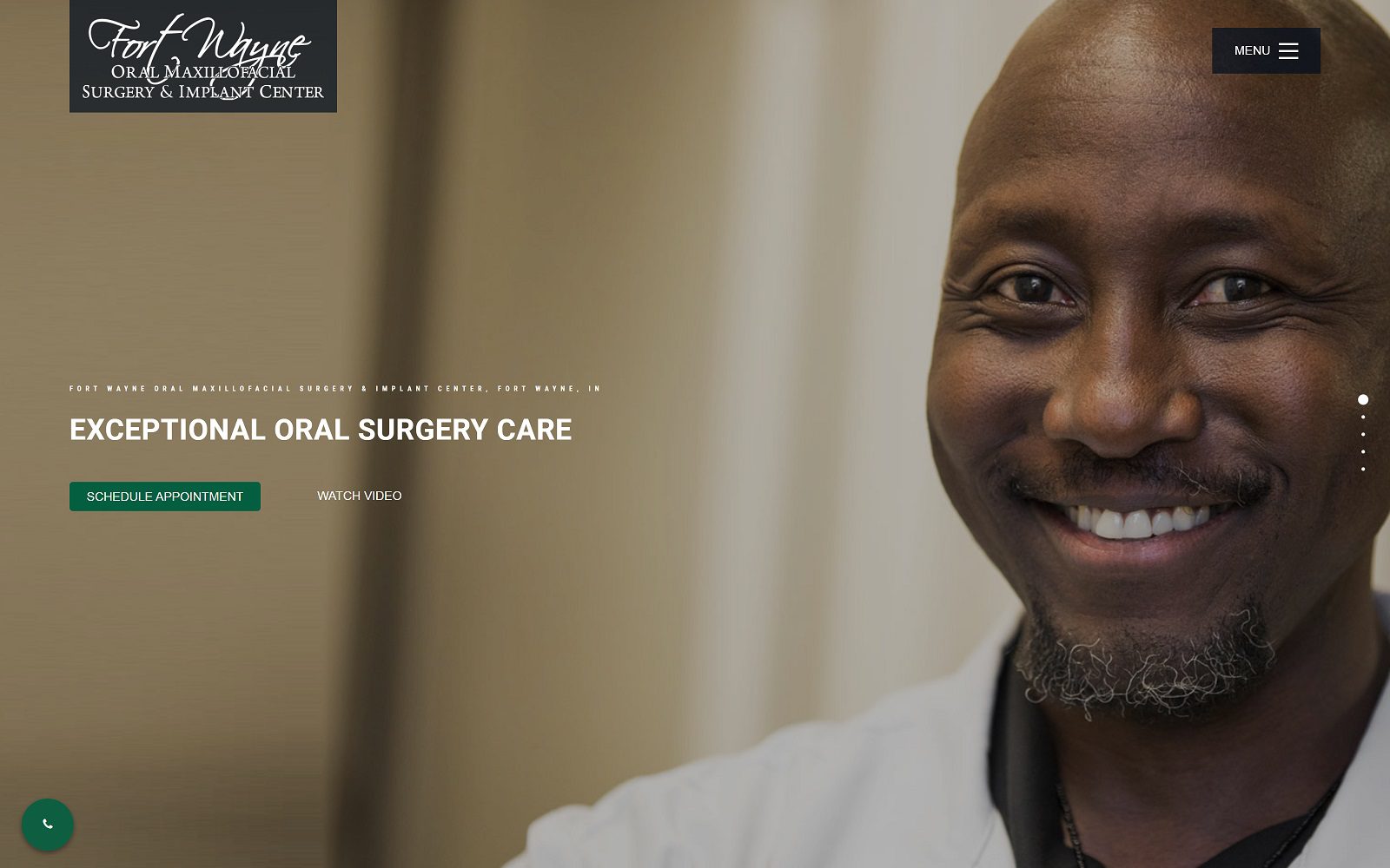 The screenshot of fort wayne oral maxillofacial surgery & implant center website