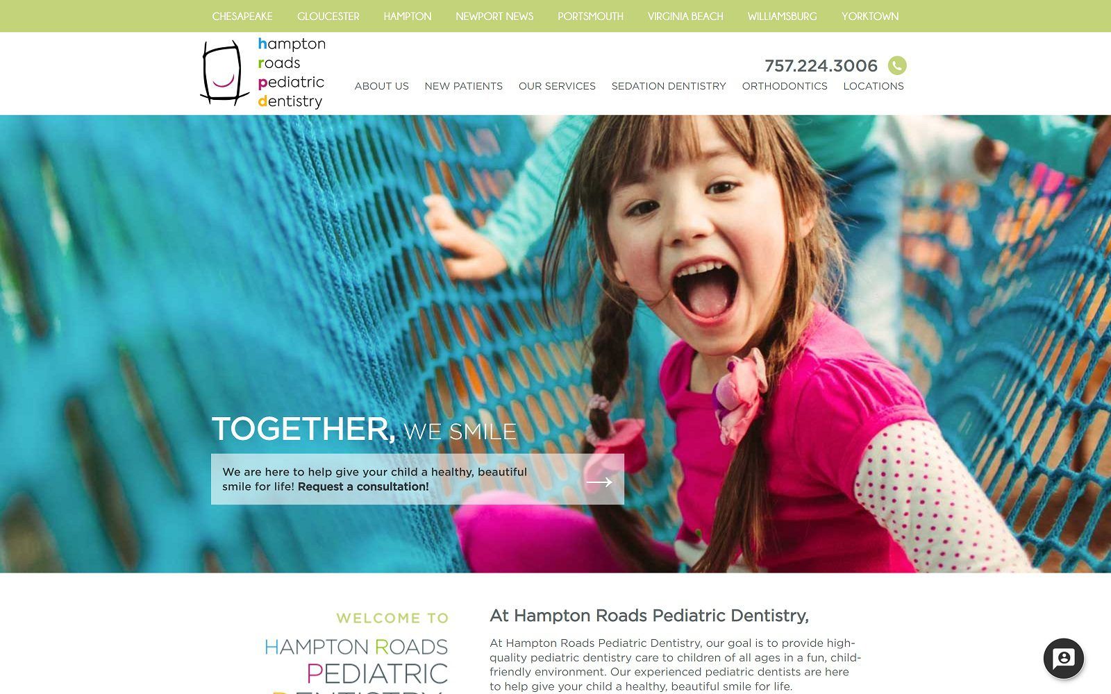 The screenshot of hanbury pediatric dentistry and orthodontics website