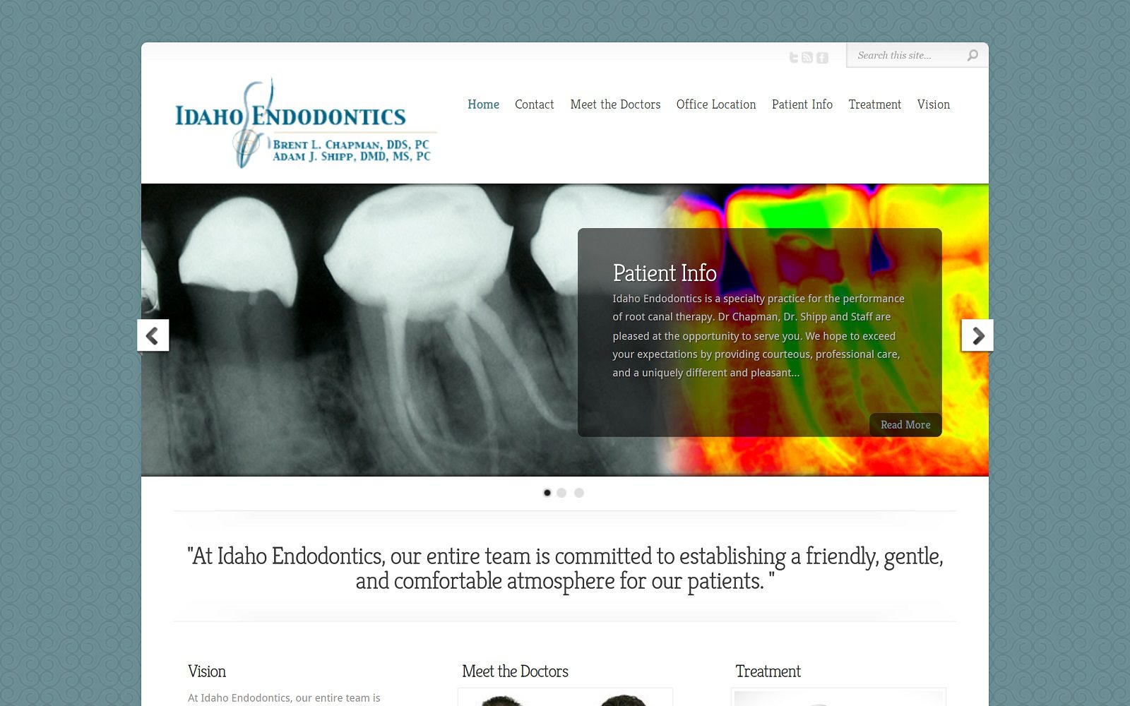 The screenshot of idaho endodontics website