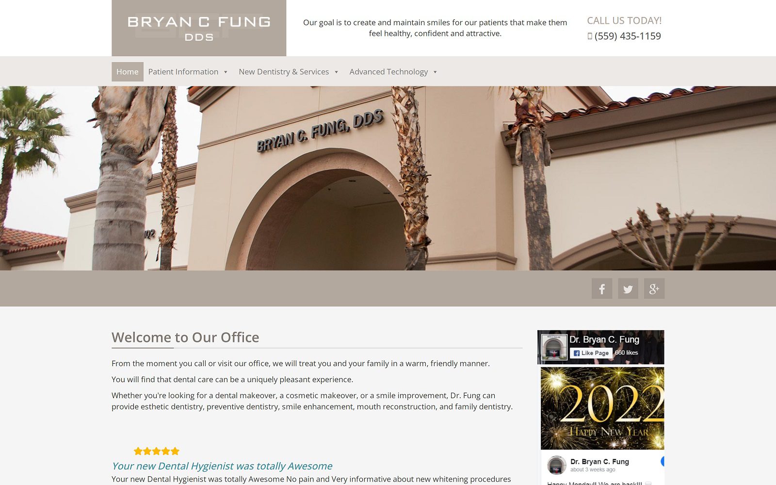 The screenshot of bryan c. Fung d. D. S. Website