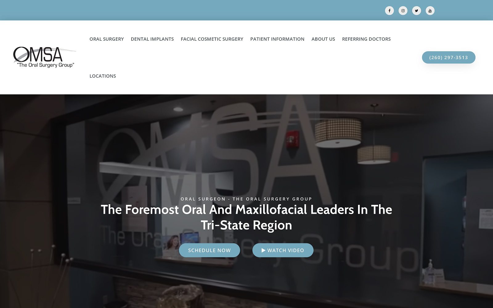 The screenshot of omsa: the oral surgery group website