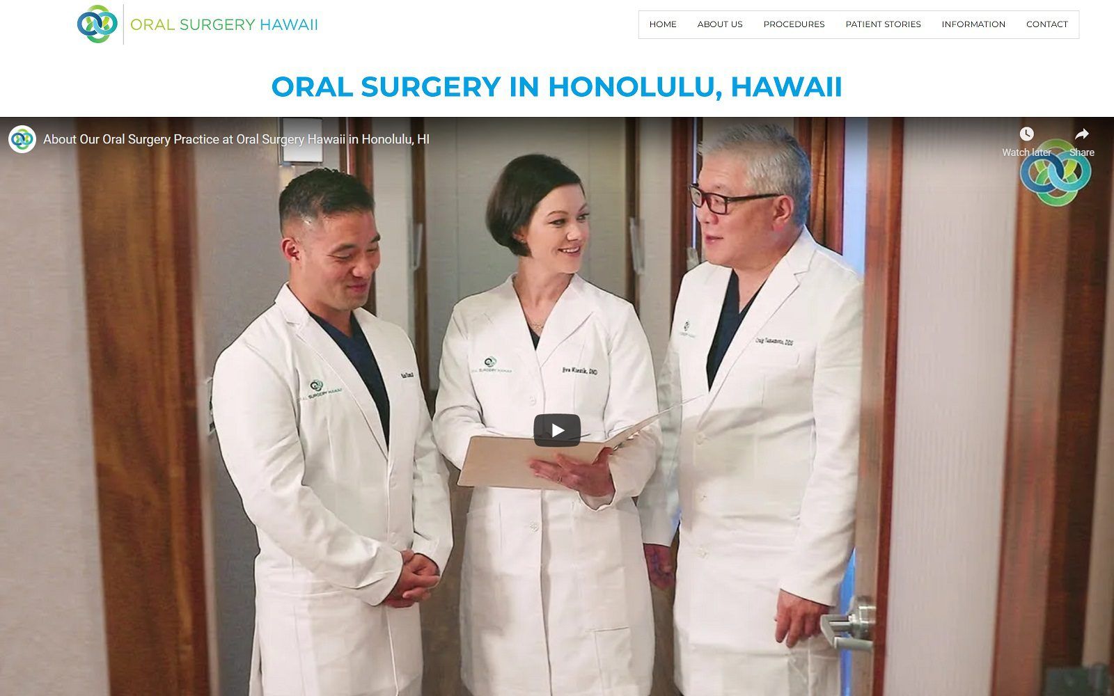 The screenshot of oral surgery hawaii, dental implants and wisdom teeth
website
