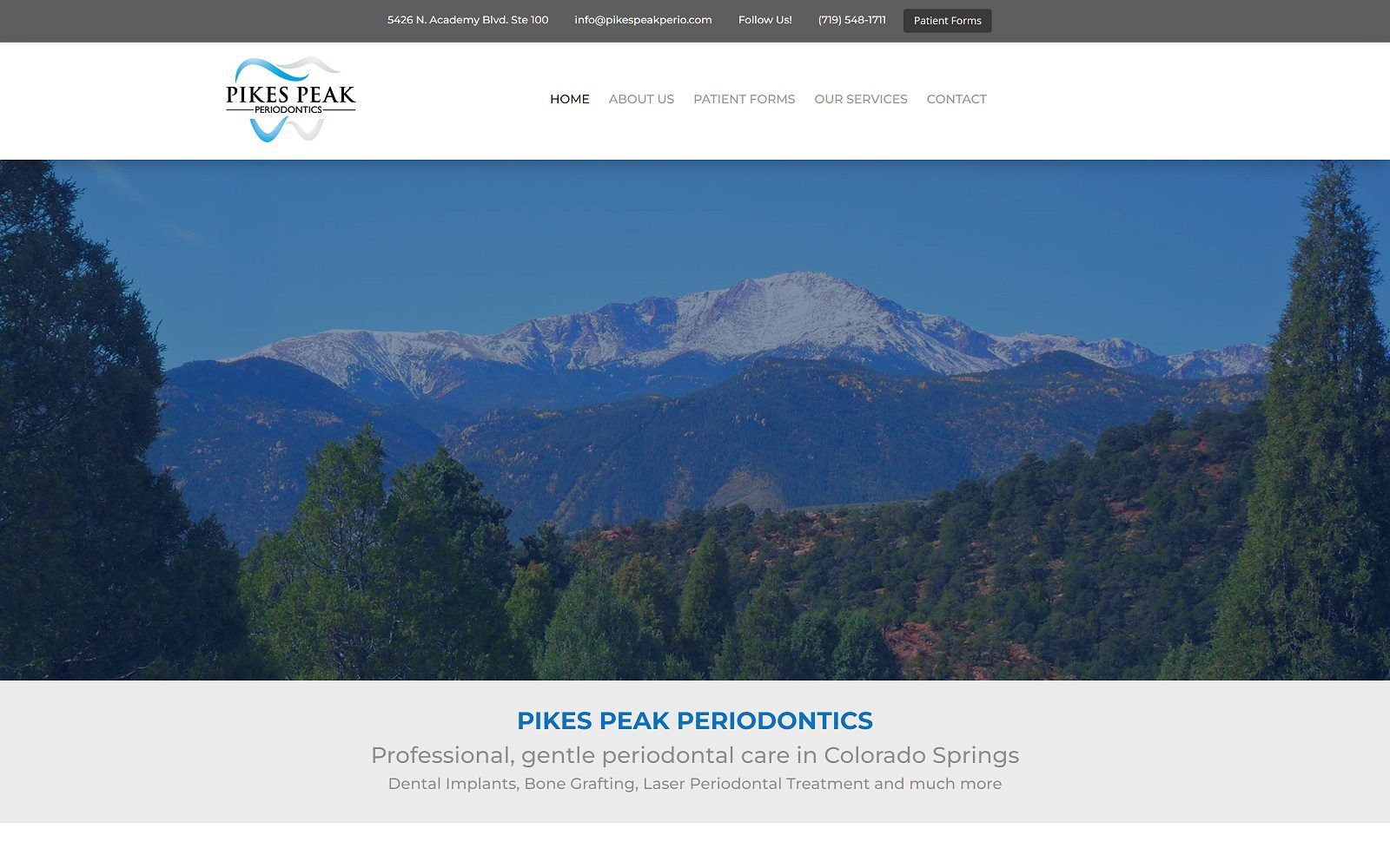 The screenshot of pikes peak periodontics website