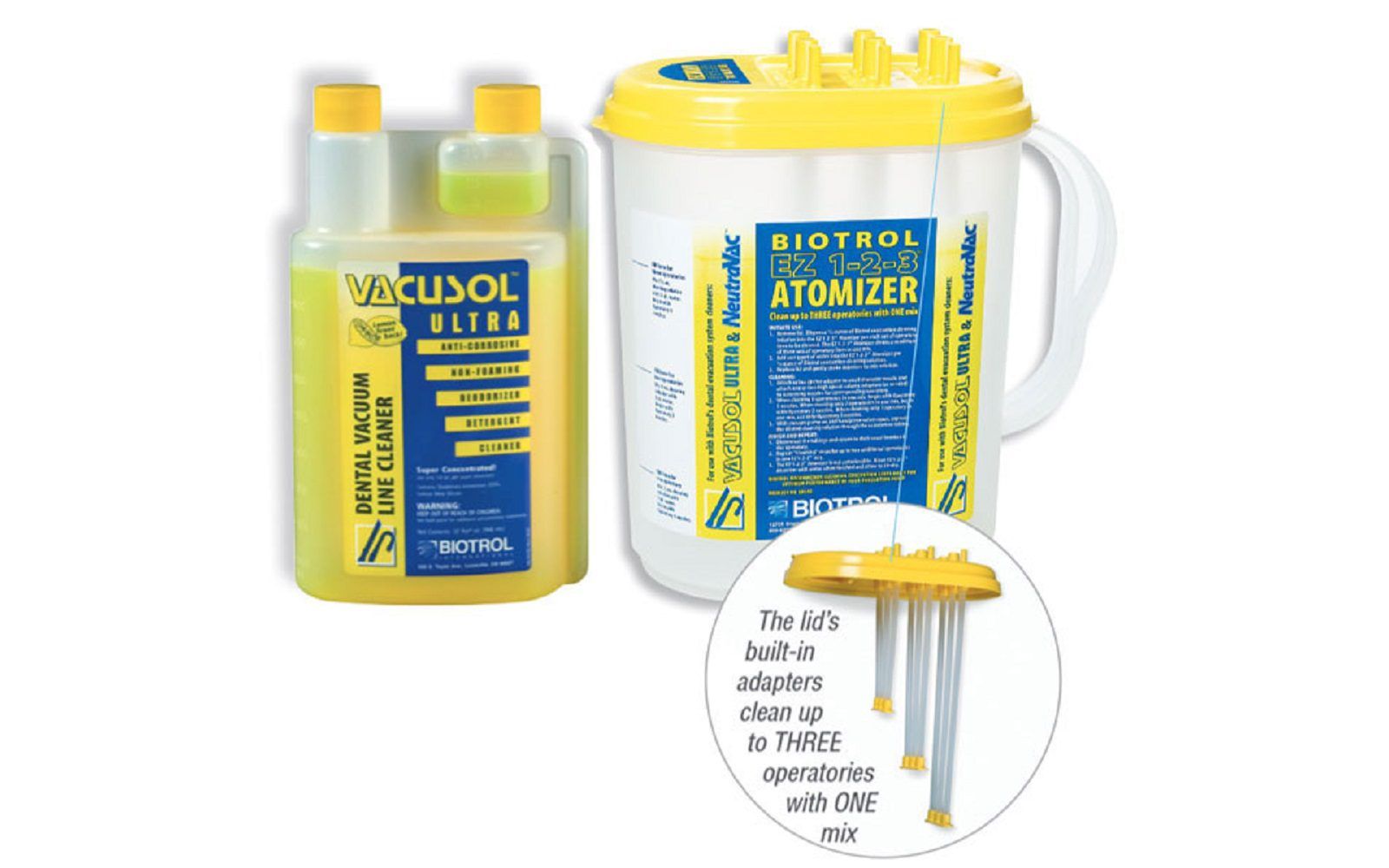 Vacusol ultra dental vacuum line cleaner. Starter kit: 1 quart (32 oz) bottle