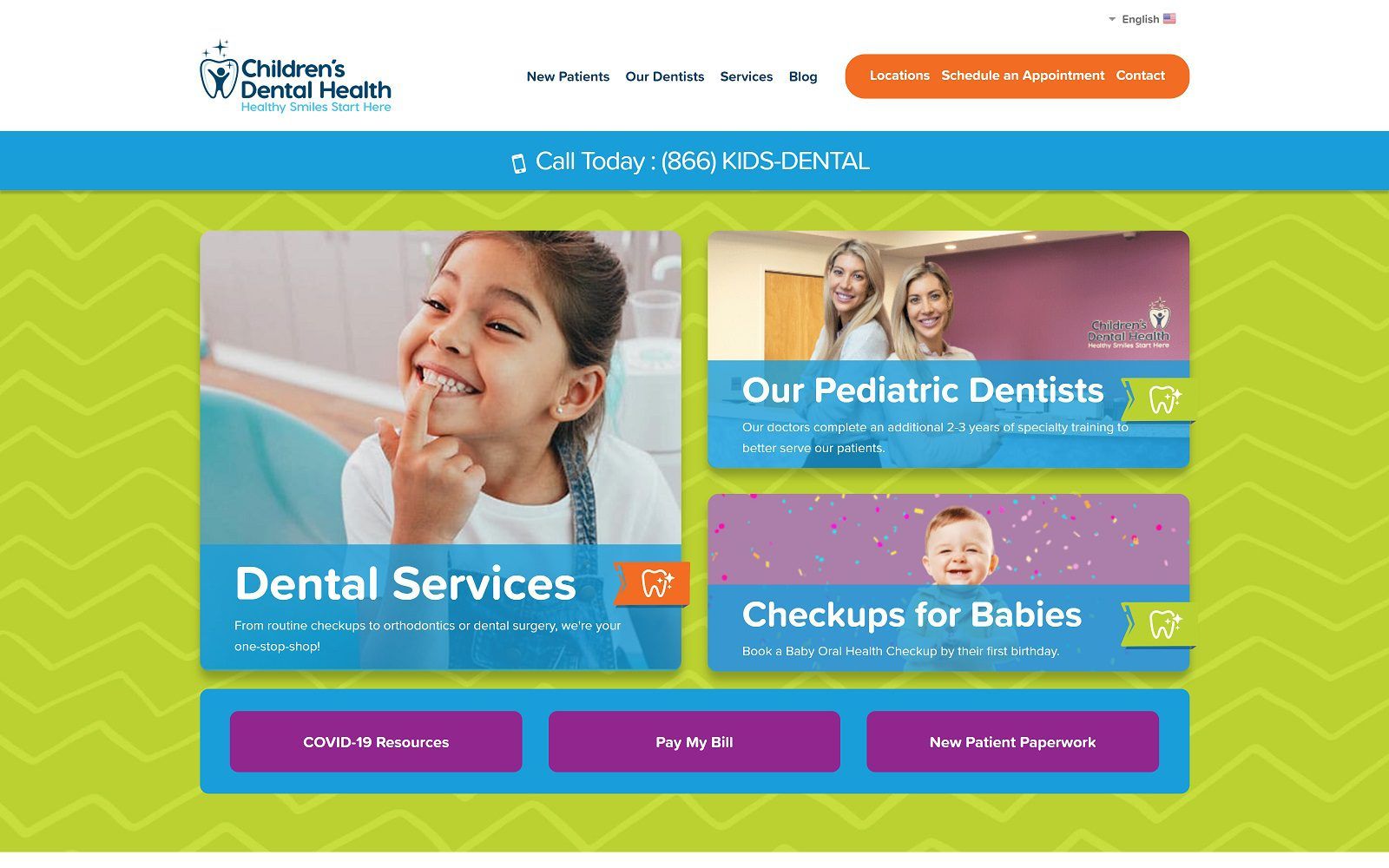 The screenshot of children's dental health of west philadelphia website