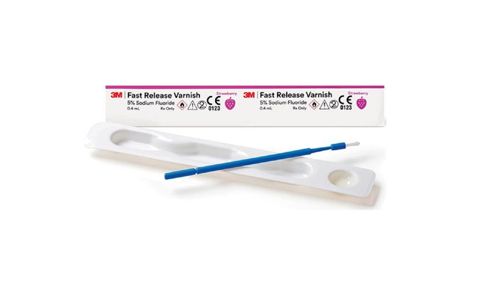 3m fast release 5% sodium fluoride varnish, 0. 4ml unit dose, 50/pk. Strawberry