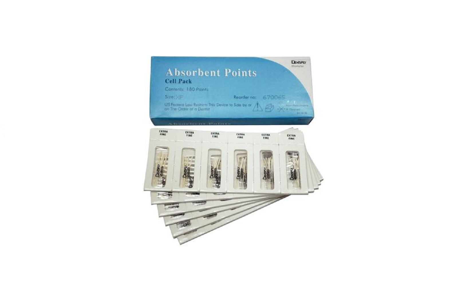 Absorbent paper points – sterile, cell pack, 180/box - dentsply maillefer