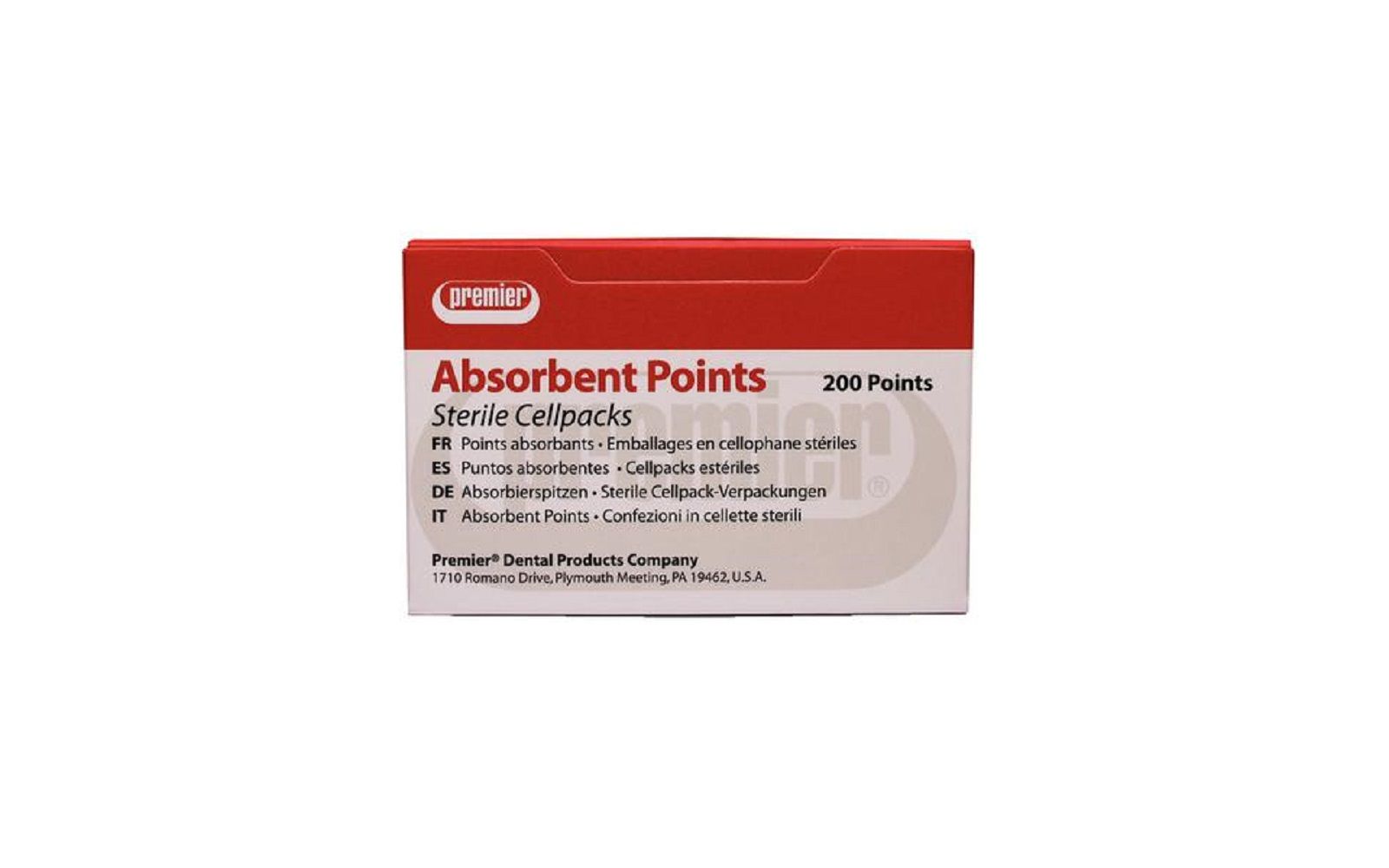 Absorbent paper points – sterile, cell pack, 200/pkg - premier dental products