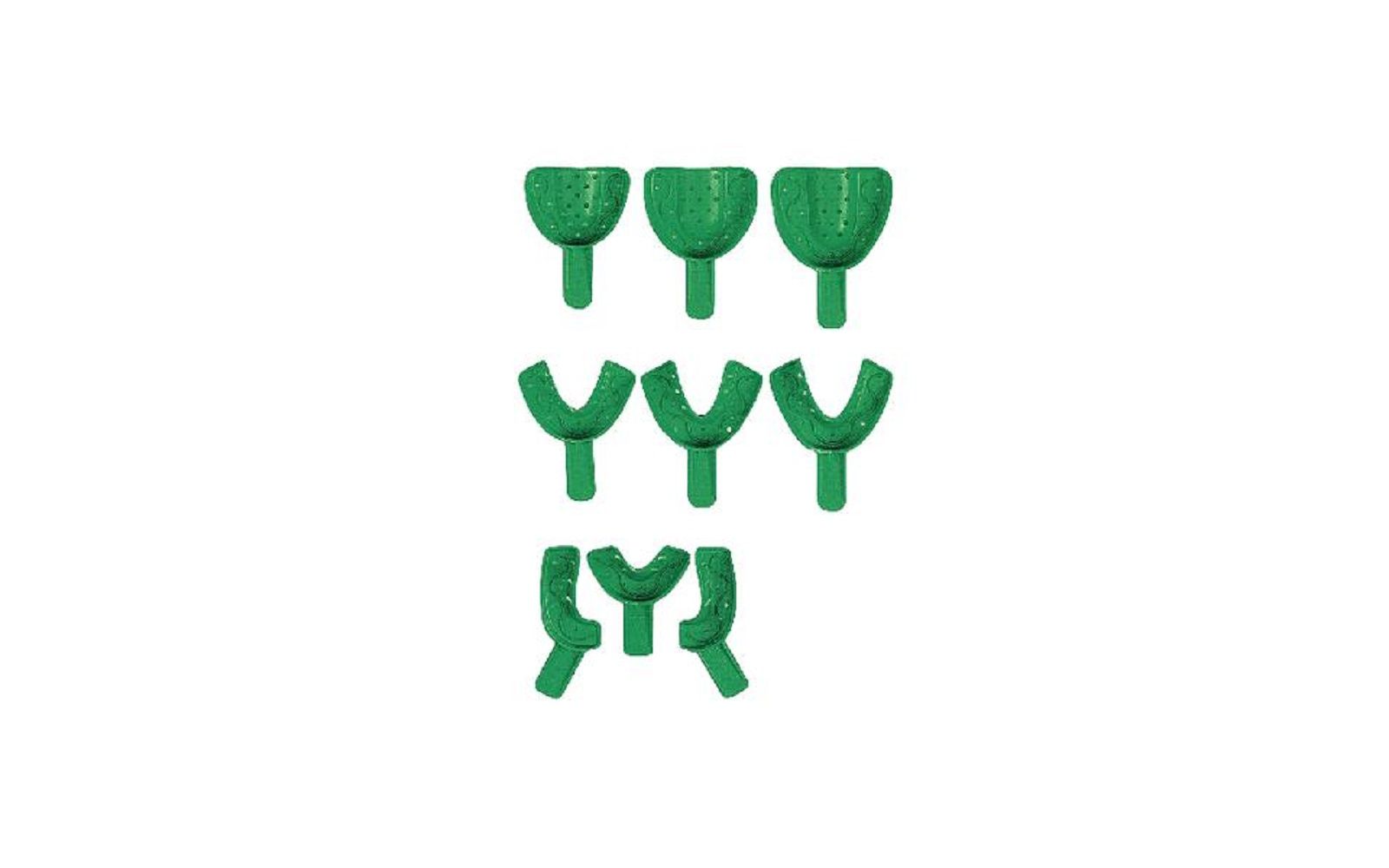 Coe® disposable spacer impression trays – perforated, green color, 12/bag - gc america inc