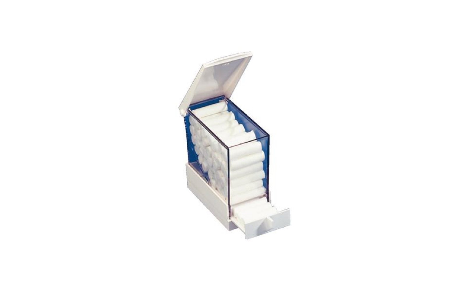 Cotton roll dispensers with pull-out drawer - white