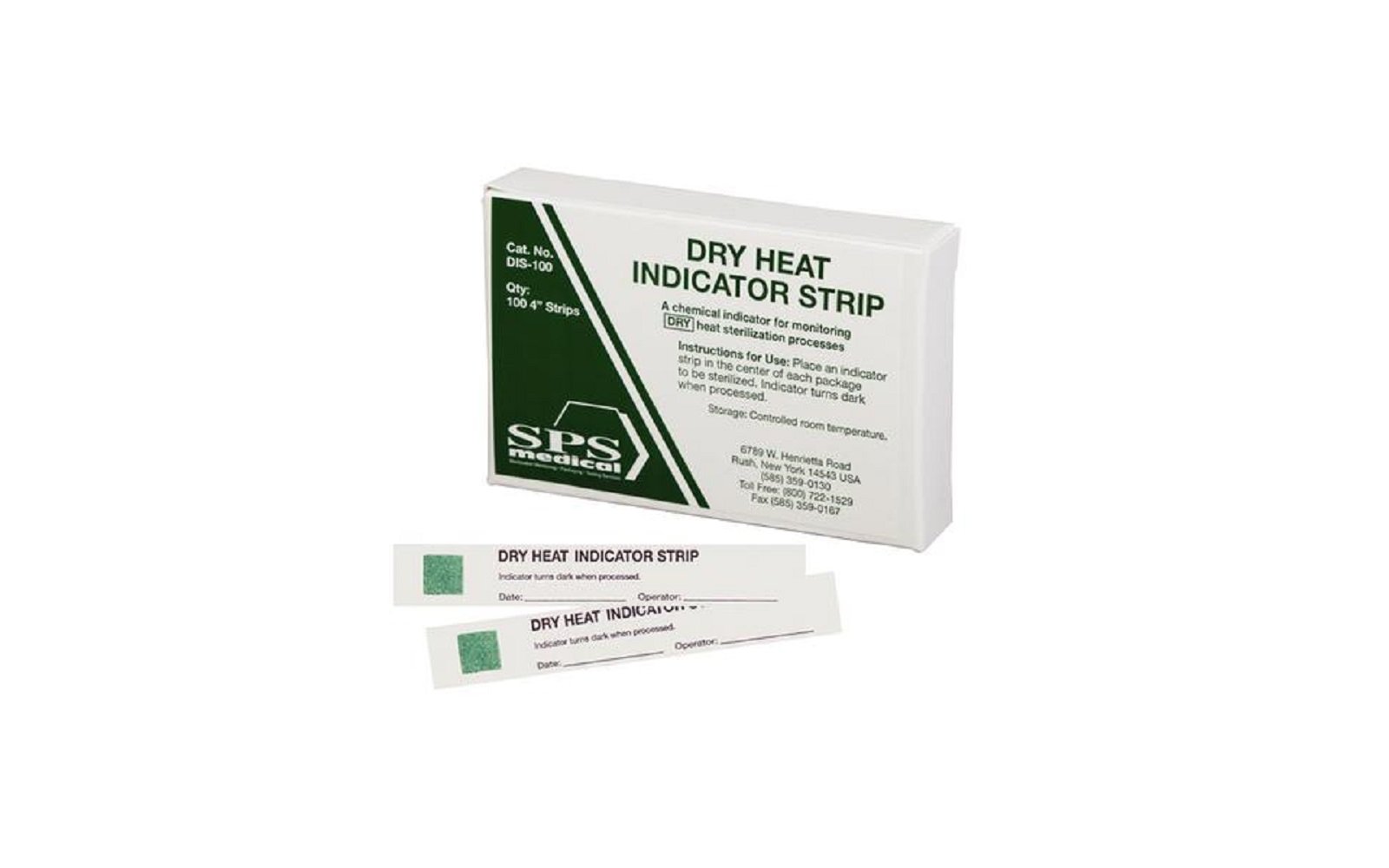 Dry heat chemical indicator strips, 100/pkg