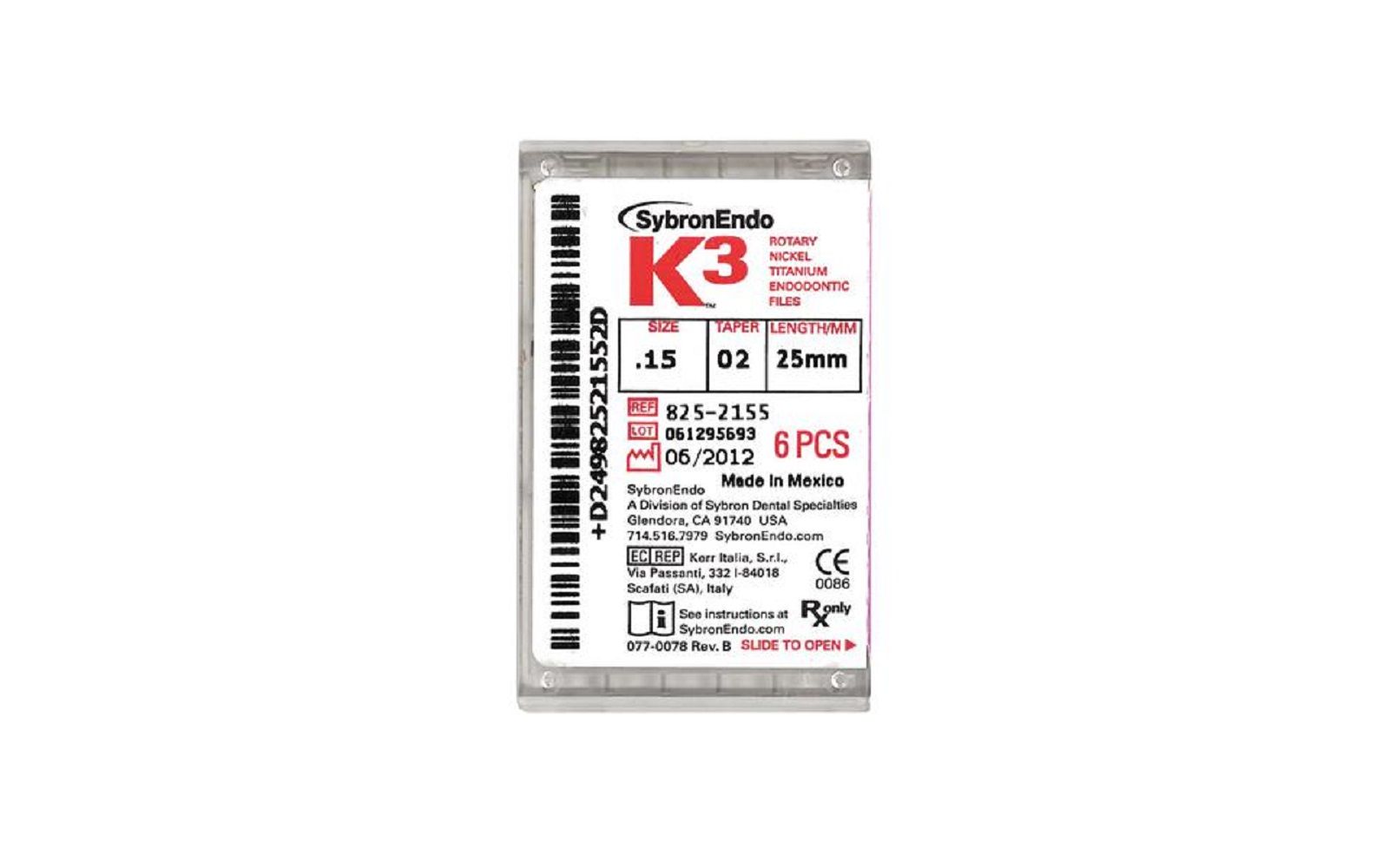 K3™ nickel-titanium endodontic files – 25 mm length, 6/pkg - kerr endodontics