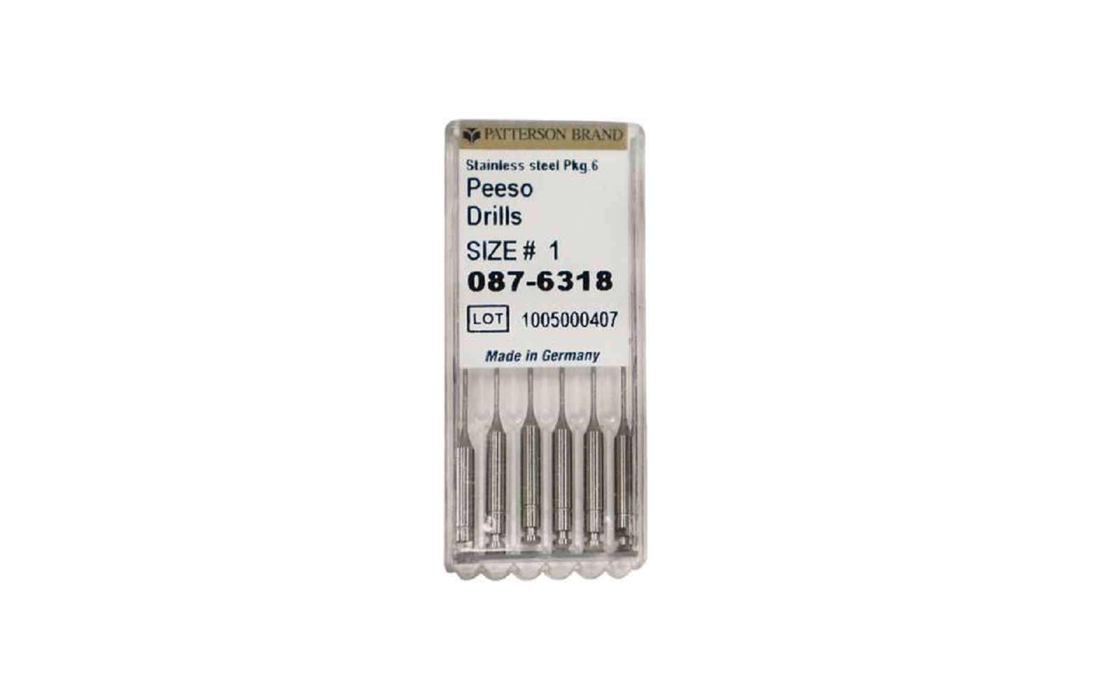 Patterson® peeso endodontic drills – 32 mm length, 6/pkg - patterson dental supply