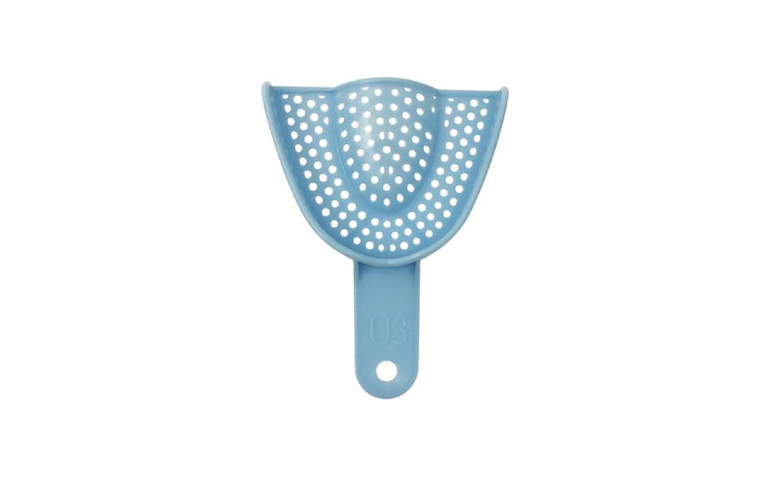Atterson® perforated disposable plastic alginate impression trays – light blue, 12/pkg - patterson dental supply