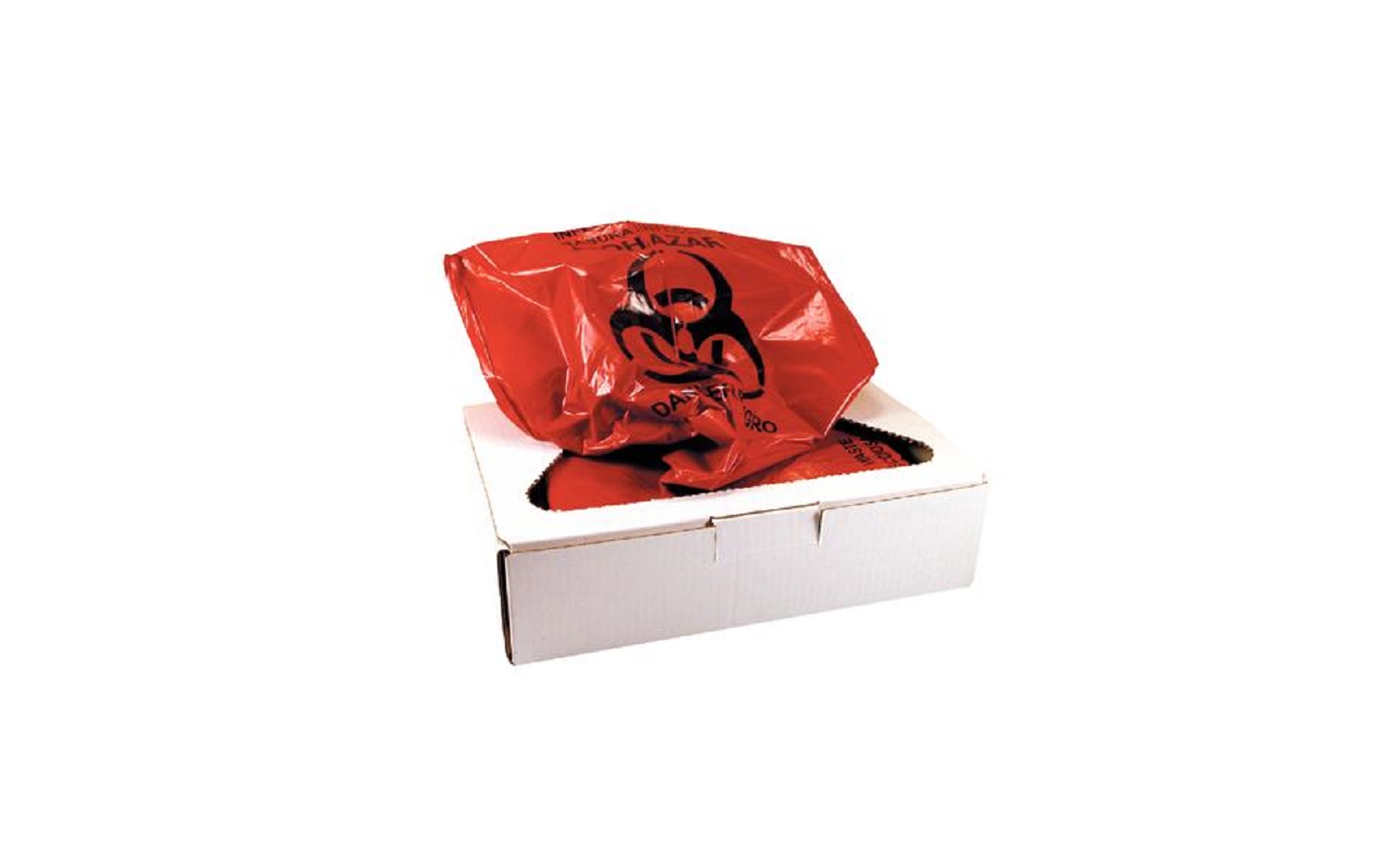 Protector infectious waste bags - protector infectious waste bags – red, 24" x 24" small, 100/box