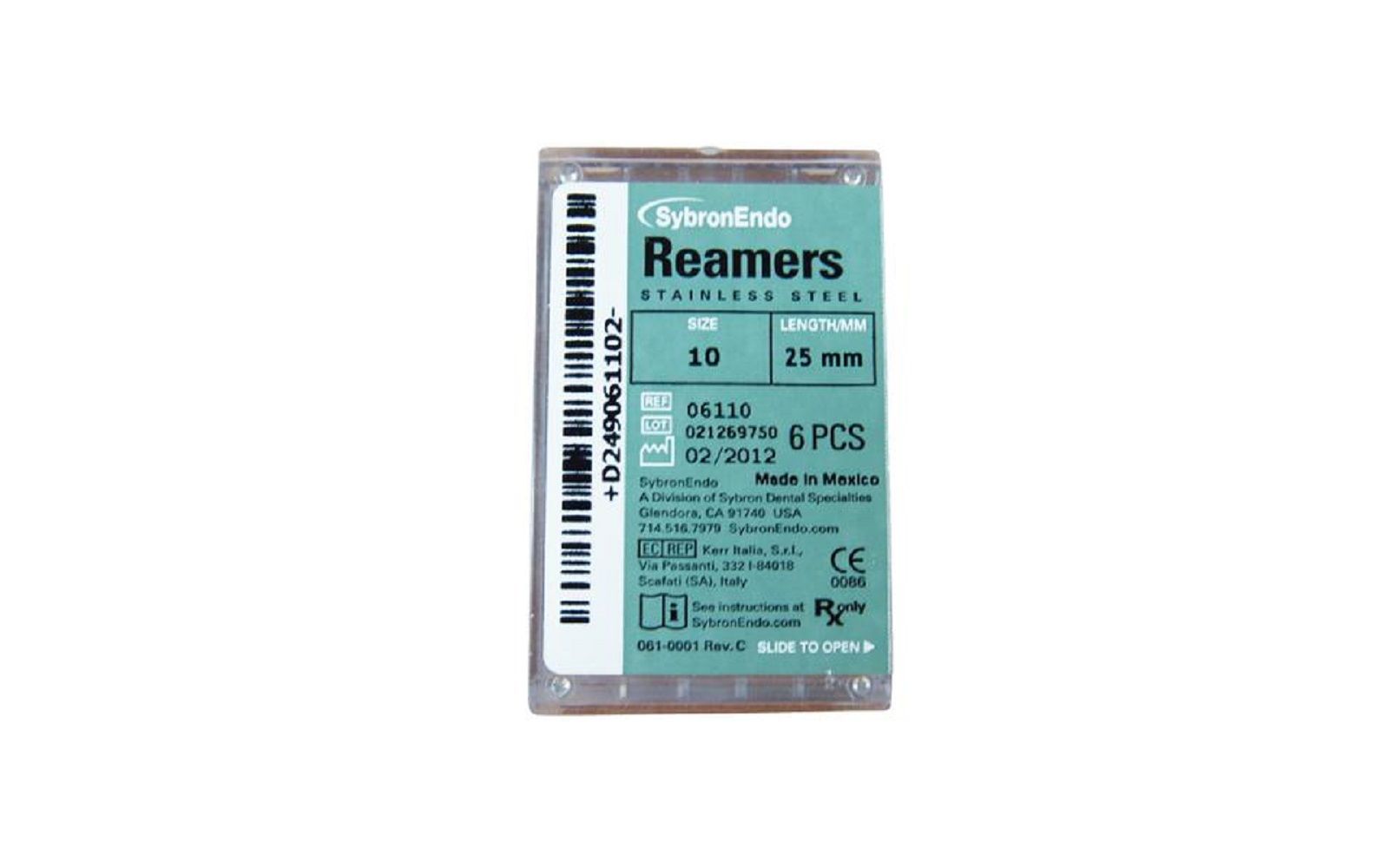 Reamers – plastic handle, standard color coded 08-40, 25 mm, 6/pkg - kerr endodontics