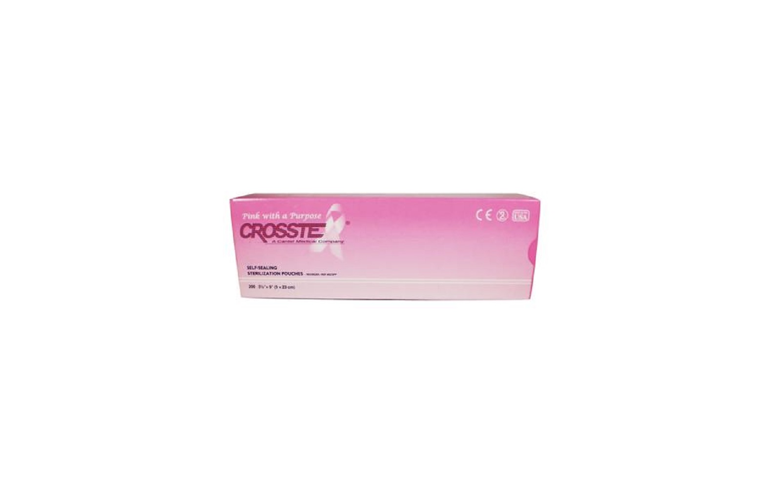 Sterilization pouches - 3-1/2" x 9", pink, 200/pkg