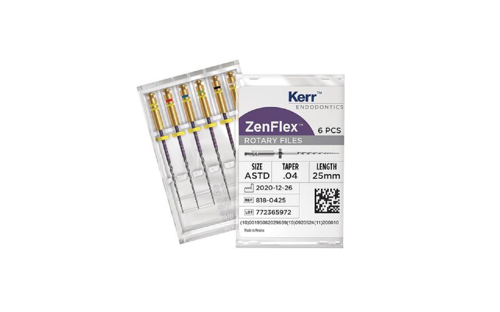 Zenflex™ niti rotary shaping files – 25 mm length, 6/pkg - kerr endodontics