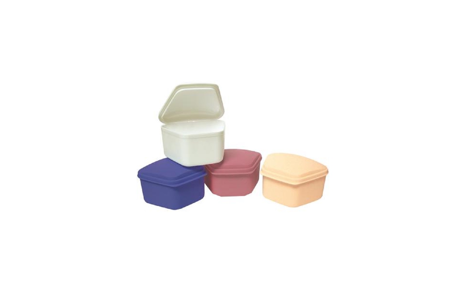 Defend® Denture Box – 3" x 2-1/2" x 2", Assorted Colors, 12/Pkg