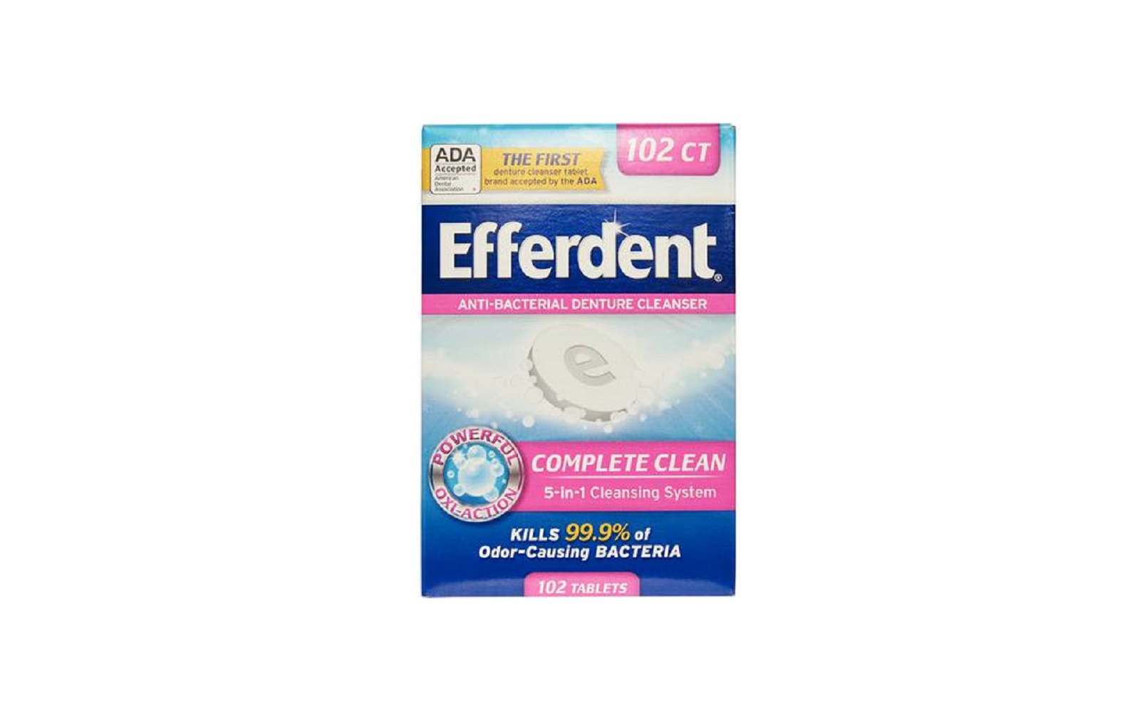 Efferdent® Anti-Bacterial Denture Cleanser, 102 Tablets/Pkg
