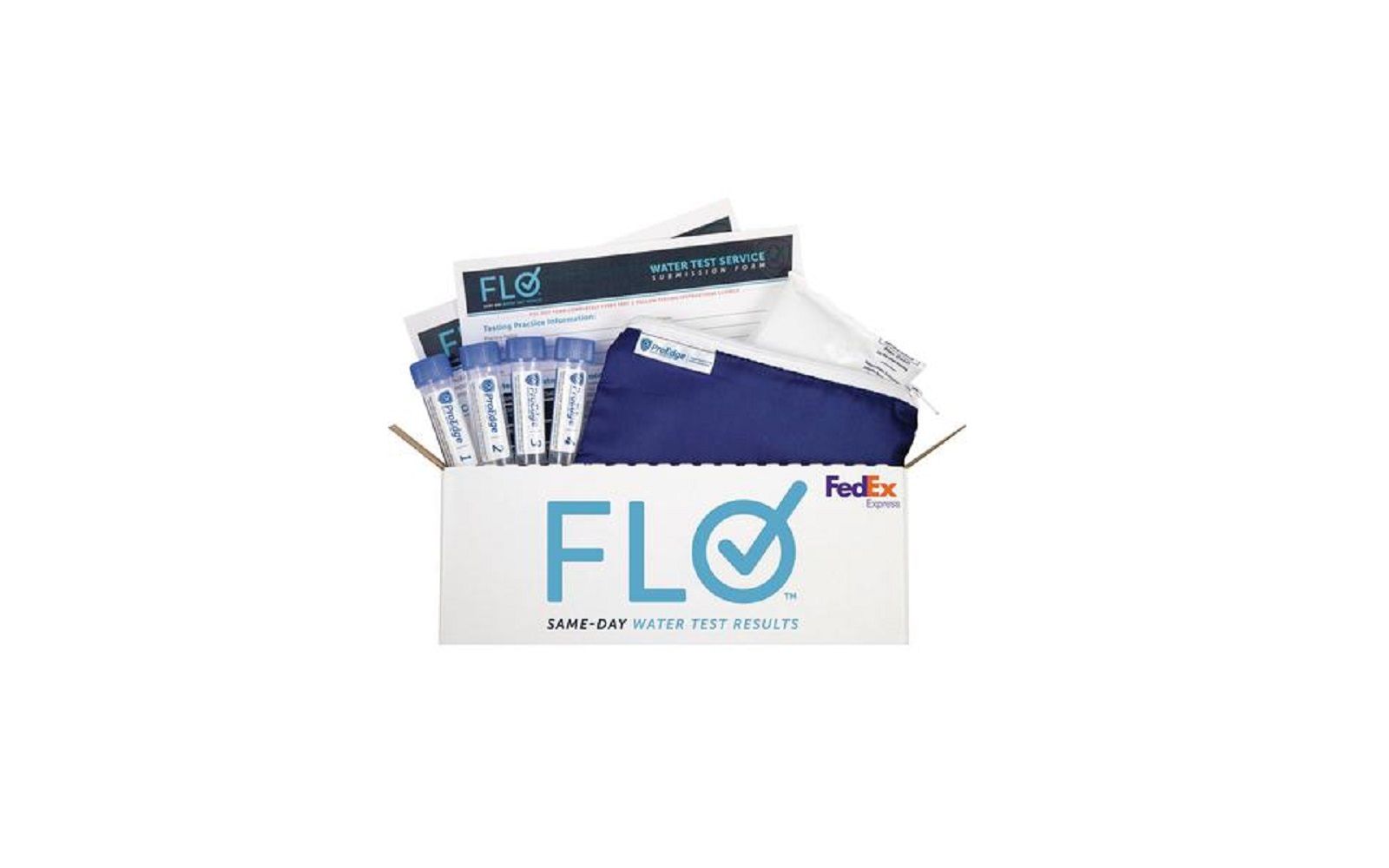 Flo™ mail-in waterline testing service kit with mailing label - 4 vials