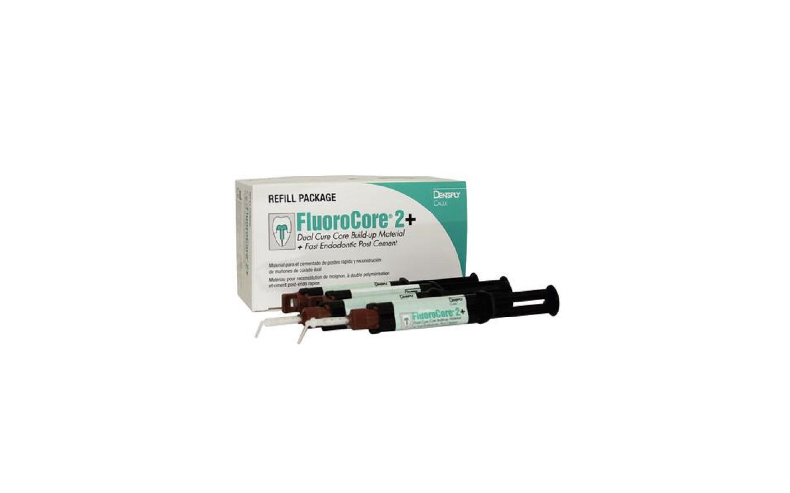 Fluorocore 2+ dual cure core build-up material refill, 4. 75 g syringe - dentsply caulk