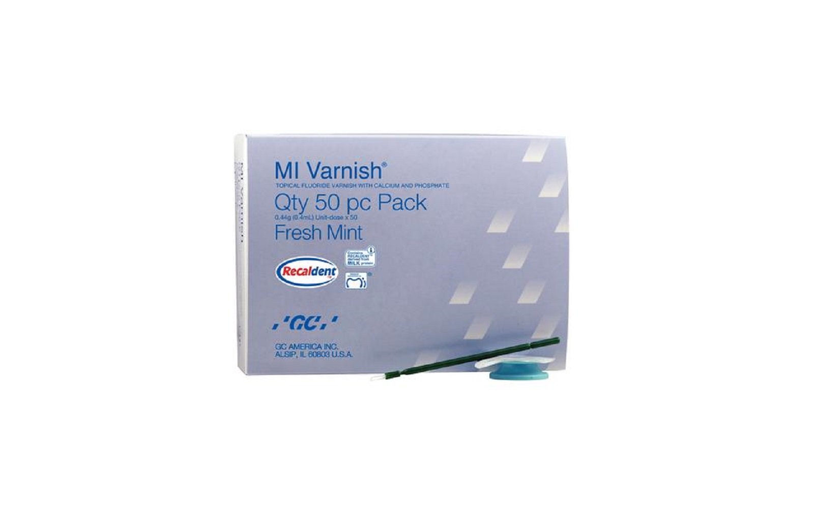 Mi varnish™ 5% sodium fluoride with recaldent™, 50/pkg - gc america inc