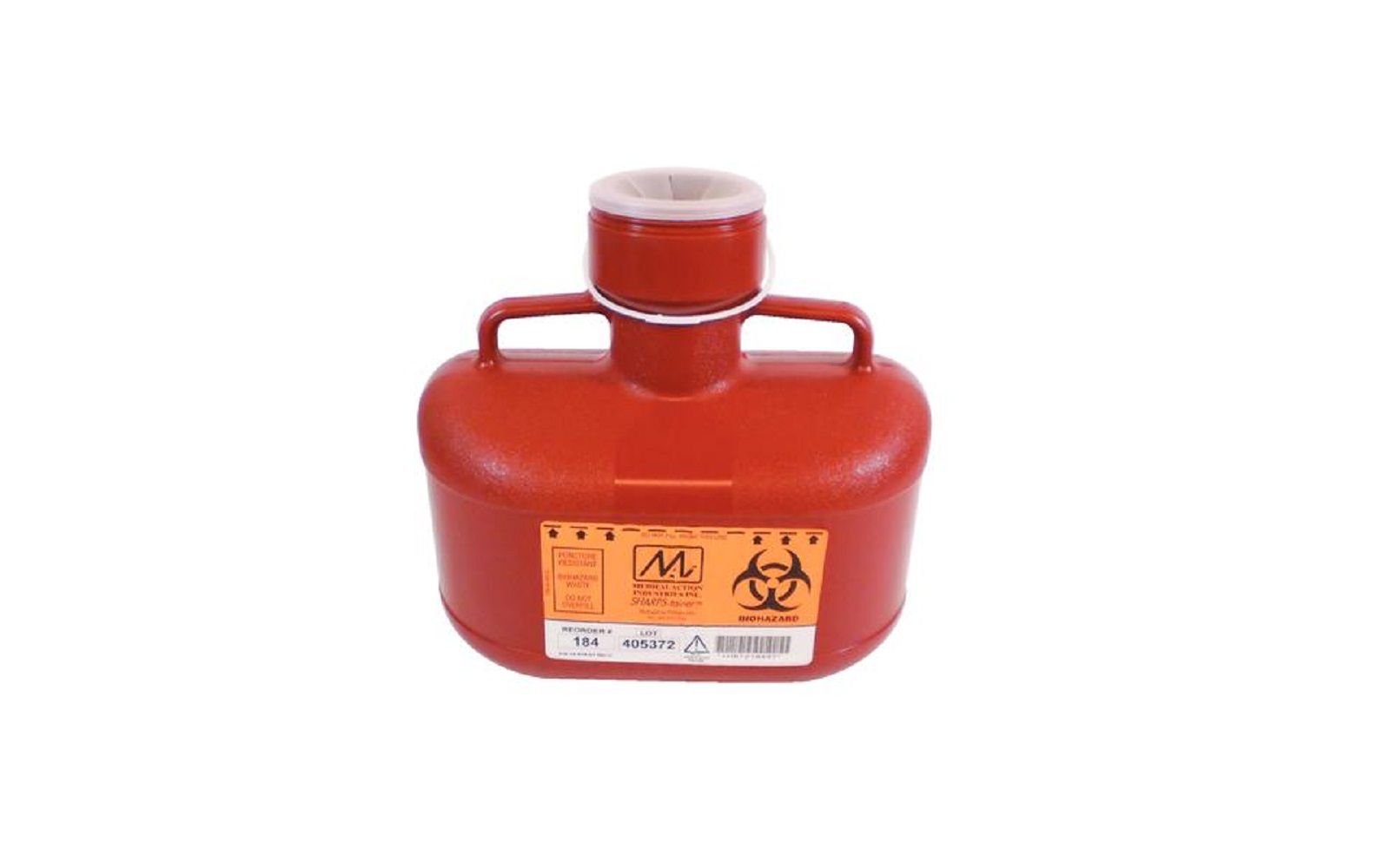 Nonstackable sharps containers polypropylene red - small, locking cap without needle remover, 4. 8 qt