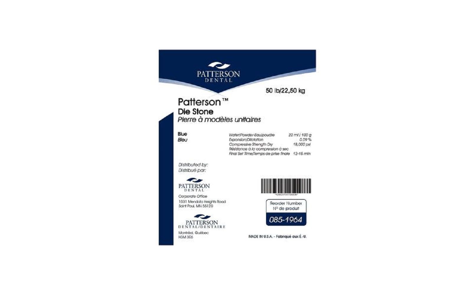 Patterson® die stone – blue - patterson dental supply