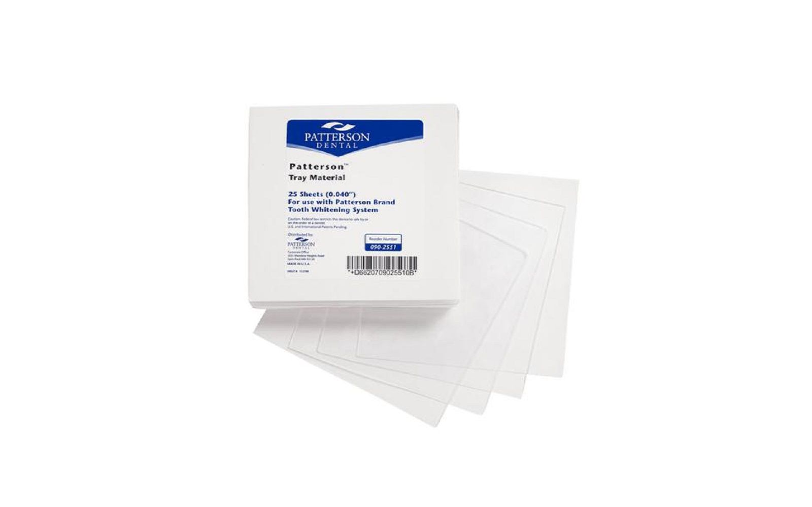 Patterson® mouthguard eva material – vacuum forming, clear, 5" x 5", 25/pkg - patterson dental supply