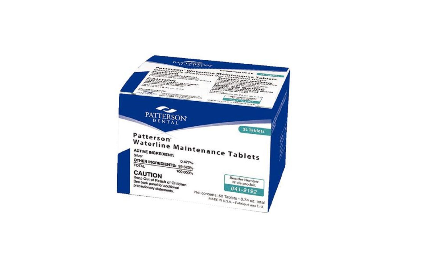 Patterson® waterline maintenance tablets, 50/pkg - 2 liter treatment